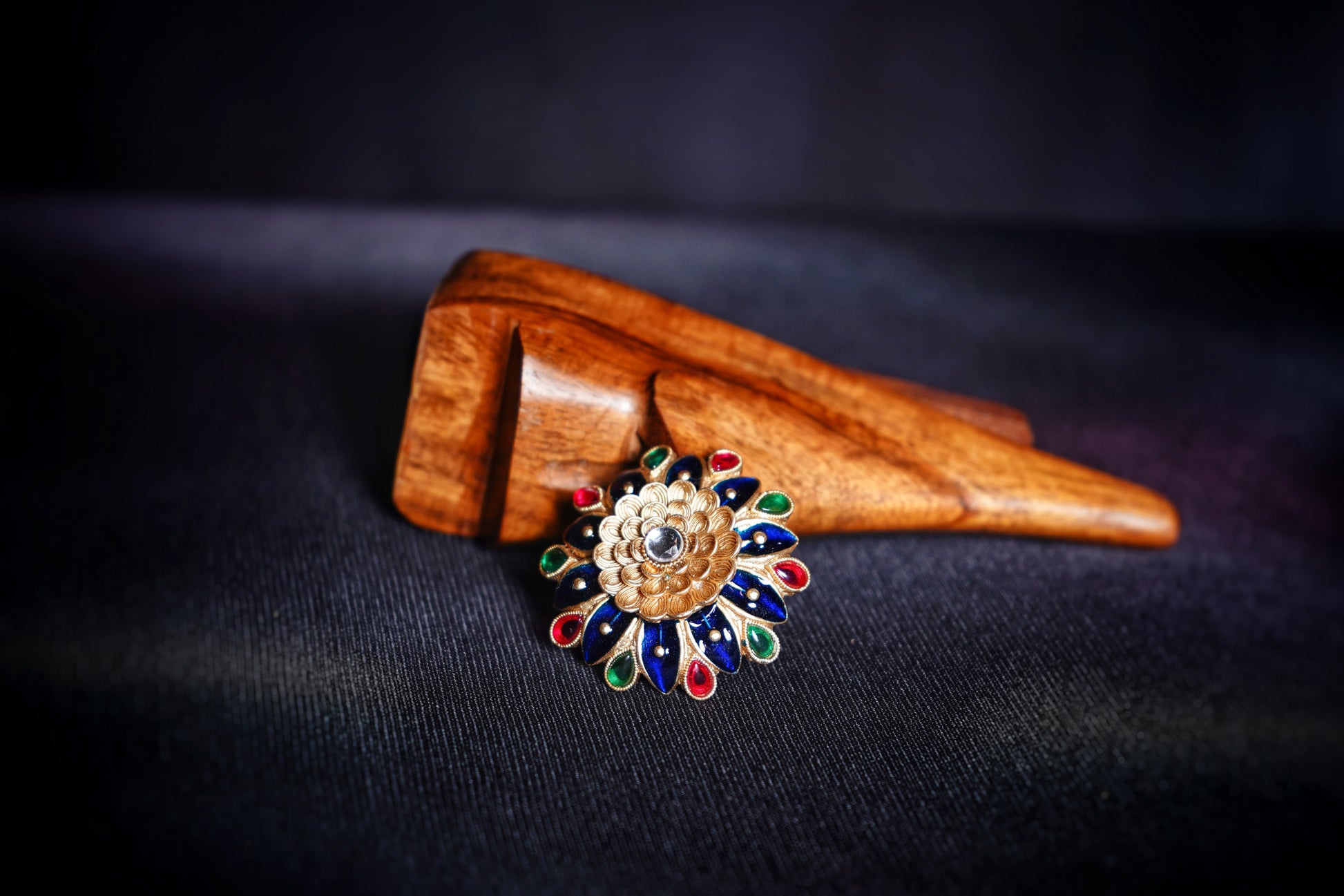 Myra Sunflower Designer Cocktail Rings - Chaandi Rivaaz
