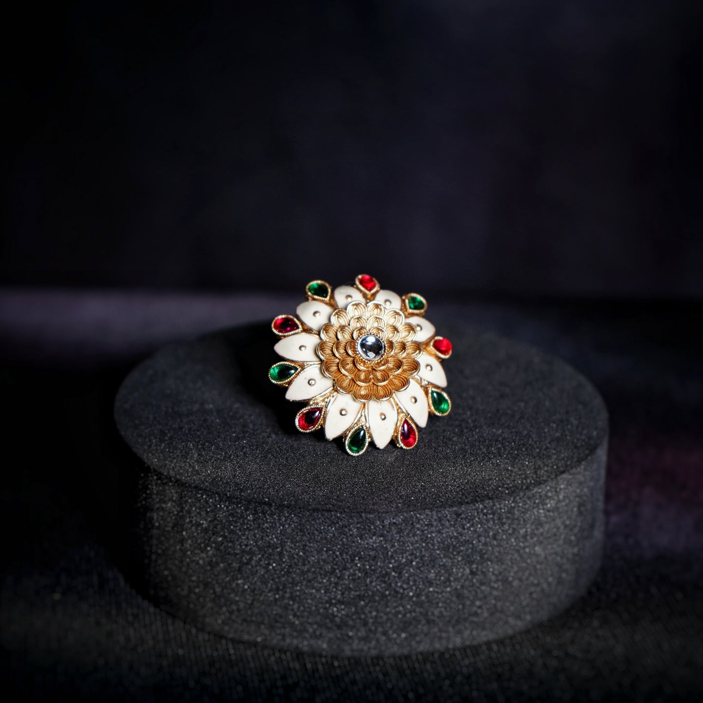 Myra Sunflower Designer Cocktail Rings - Chaandi Rivaaz