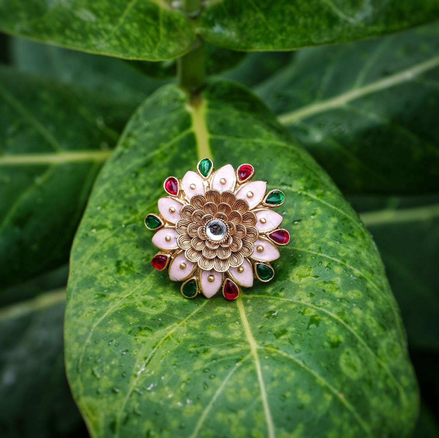 Myra Sunflower Designer Cocktail Rings - Chaandi Rivaaz