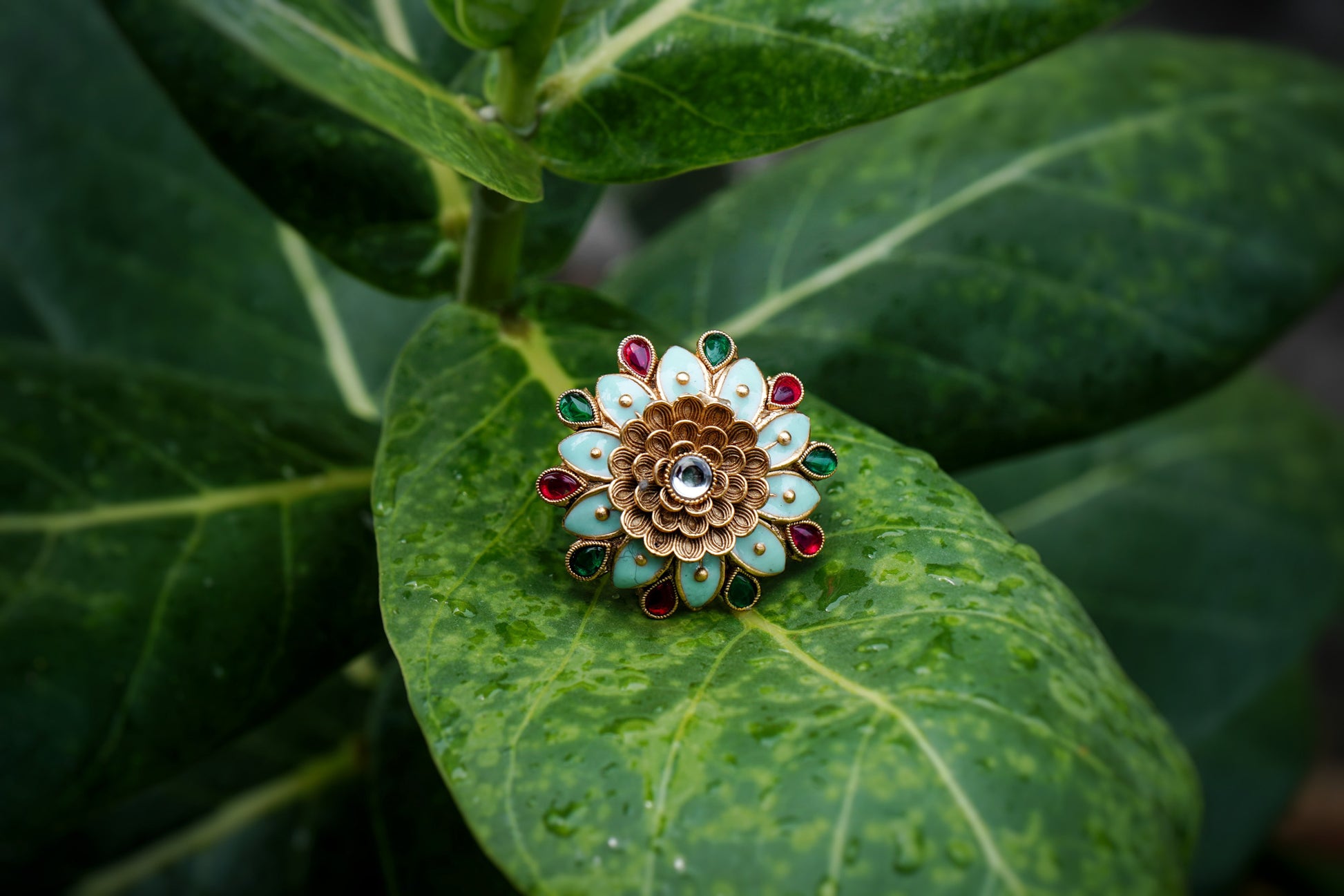 Myra Sunflower Designer Cocktail Rings - Chaandi Rivaaz