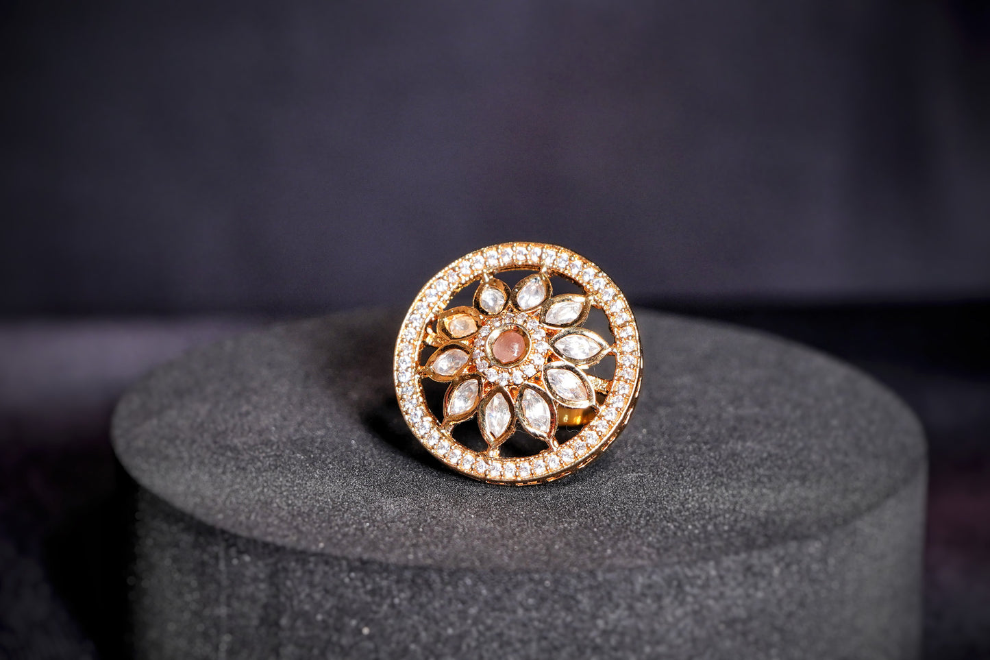Beautiful Floral Designer Cocktail Rings - Chaandi Rivaaz