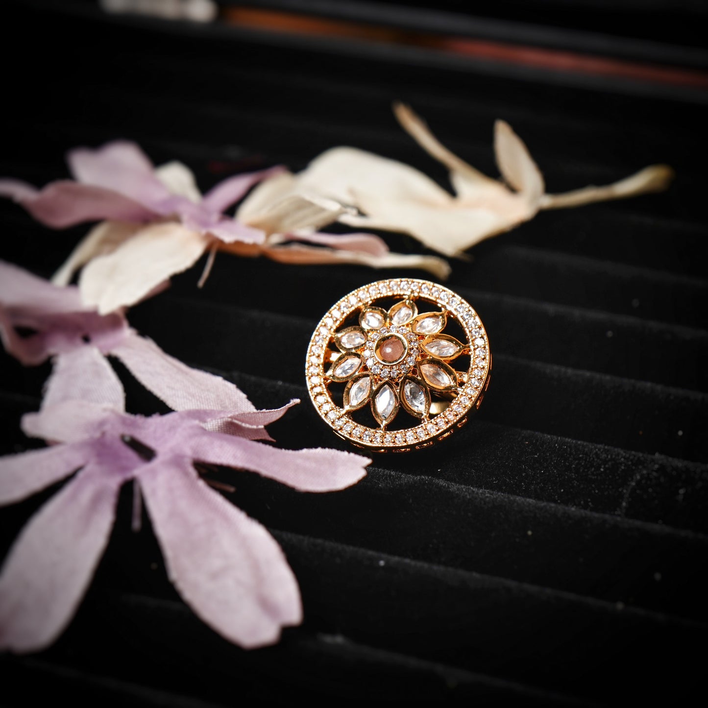 Beautiful Floral Designer Cocktail Rings - Chaandi Rivaaz