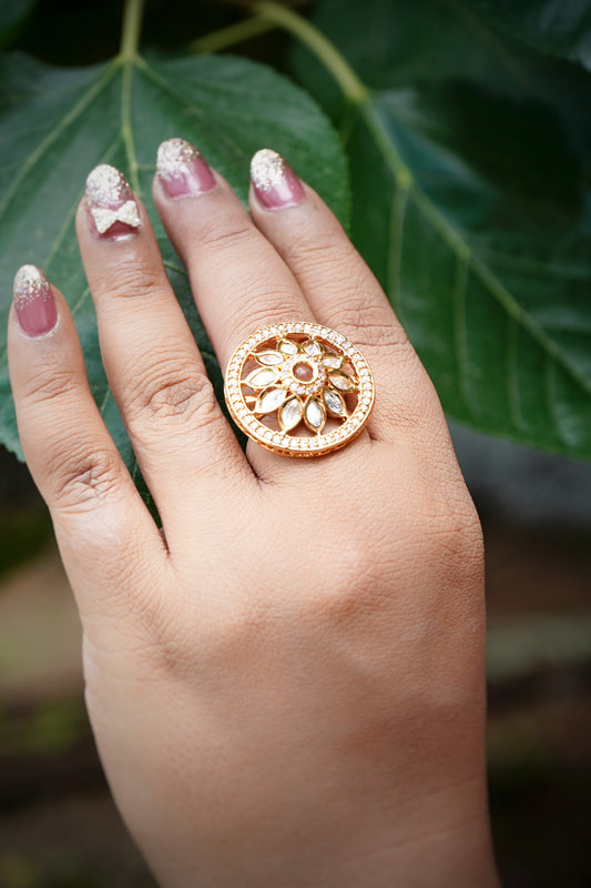Beautiful Floral Designer Cocktail Rings - Chaandi Rivaaz