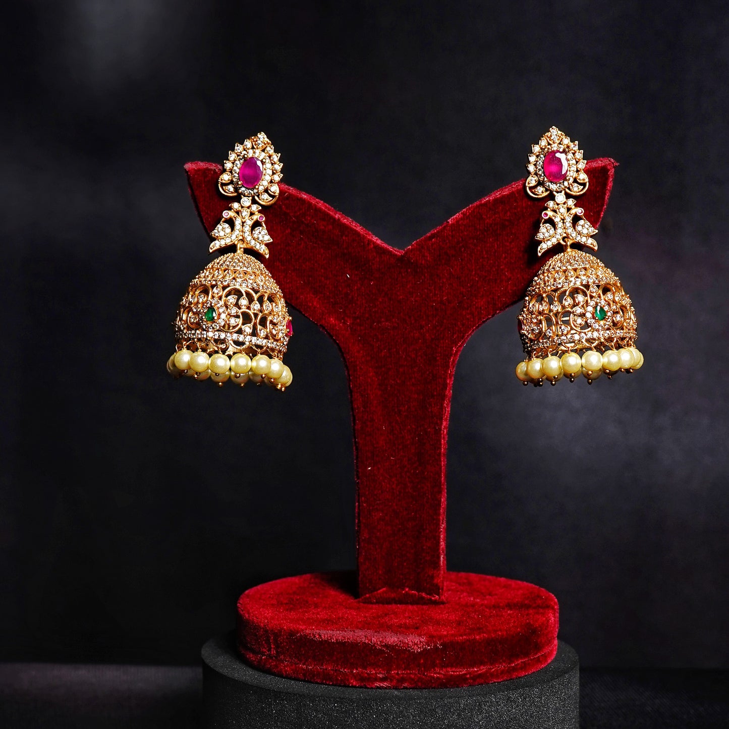 Ahana Cz Designer Jhumkas - Chaandi Rivaaz