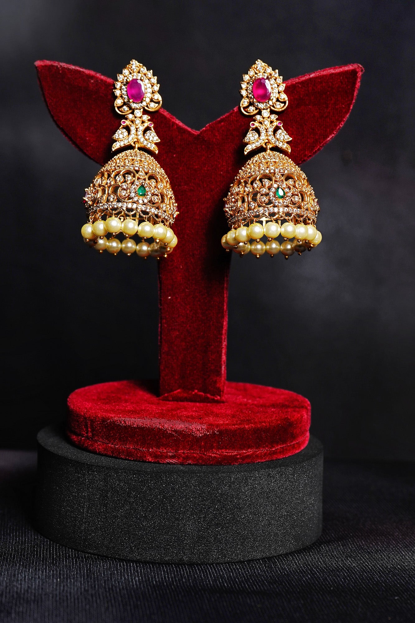 Ahana Cz Designer Jhumkas - Chaandi Rivaaz