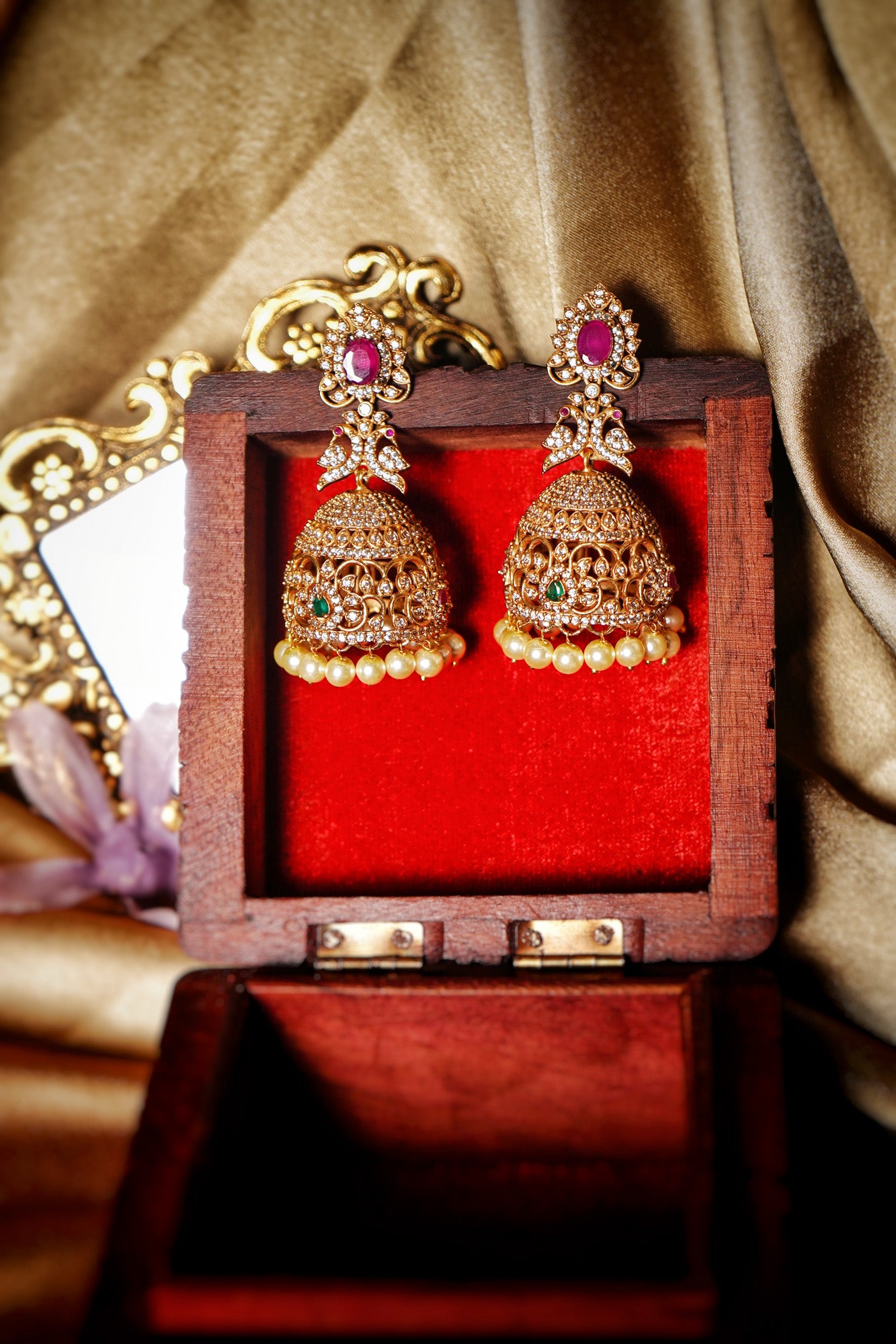 Ahana Cz Designer Jhumkas - Chaandi Rivaaz