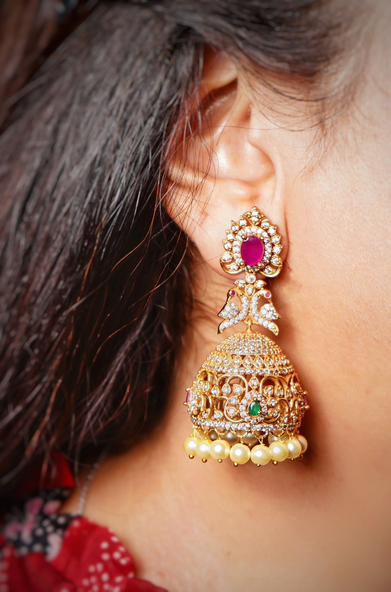 Ahana Cz Designer Jhumkas - Chaandi Rivaaz