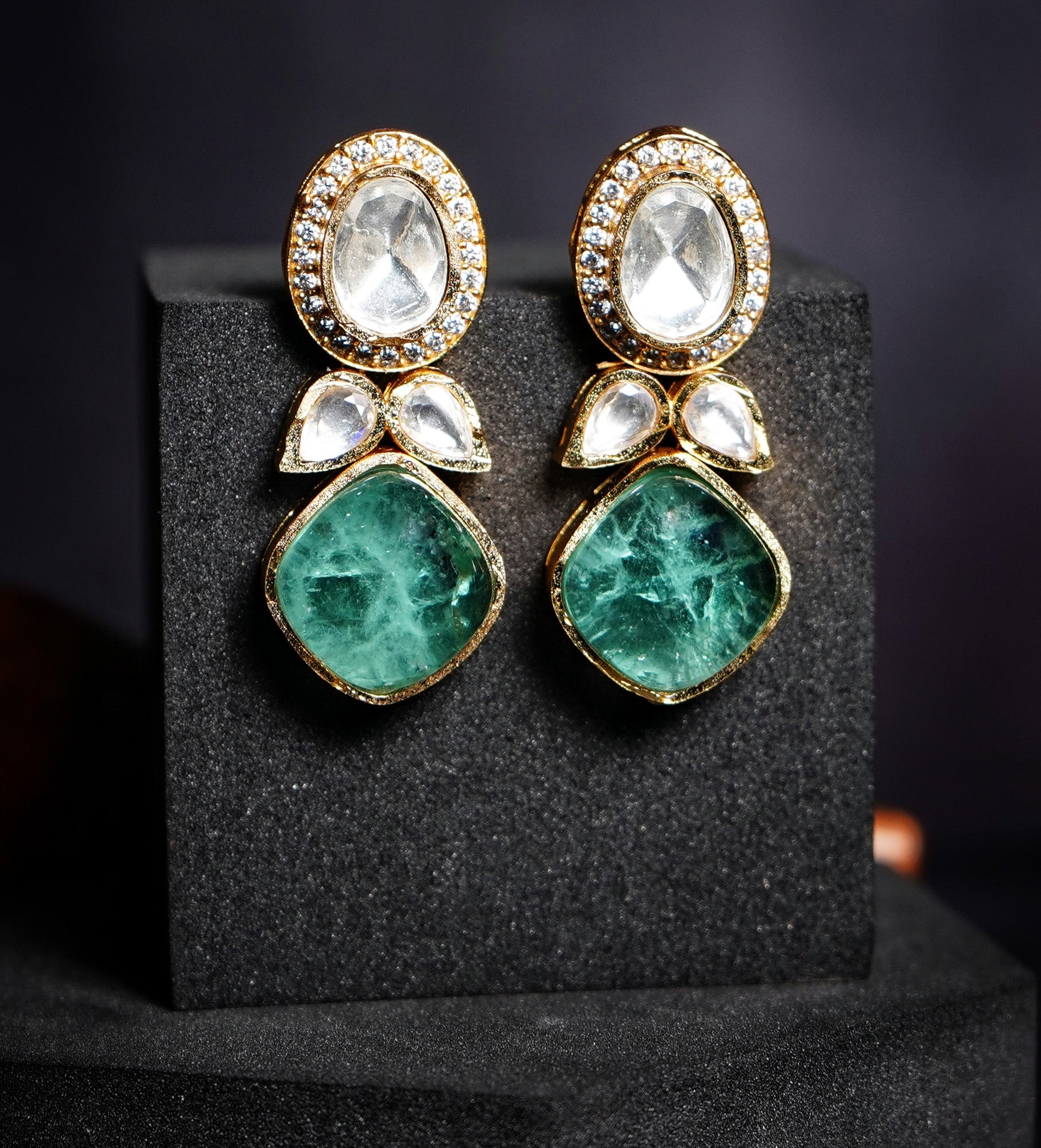 Sophia Designer Kundan Earrings - Chaandi Rivaaz