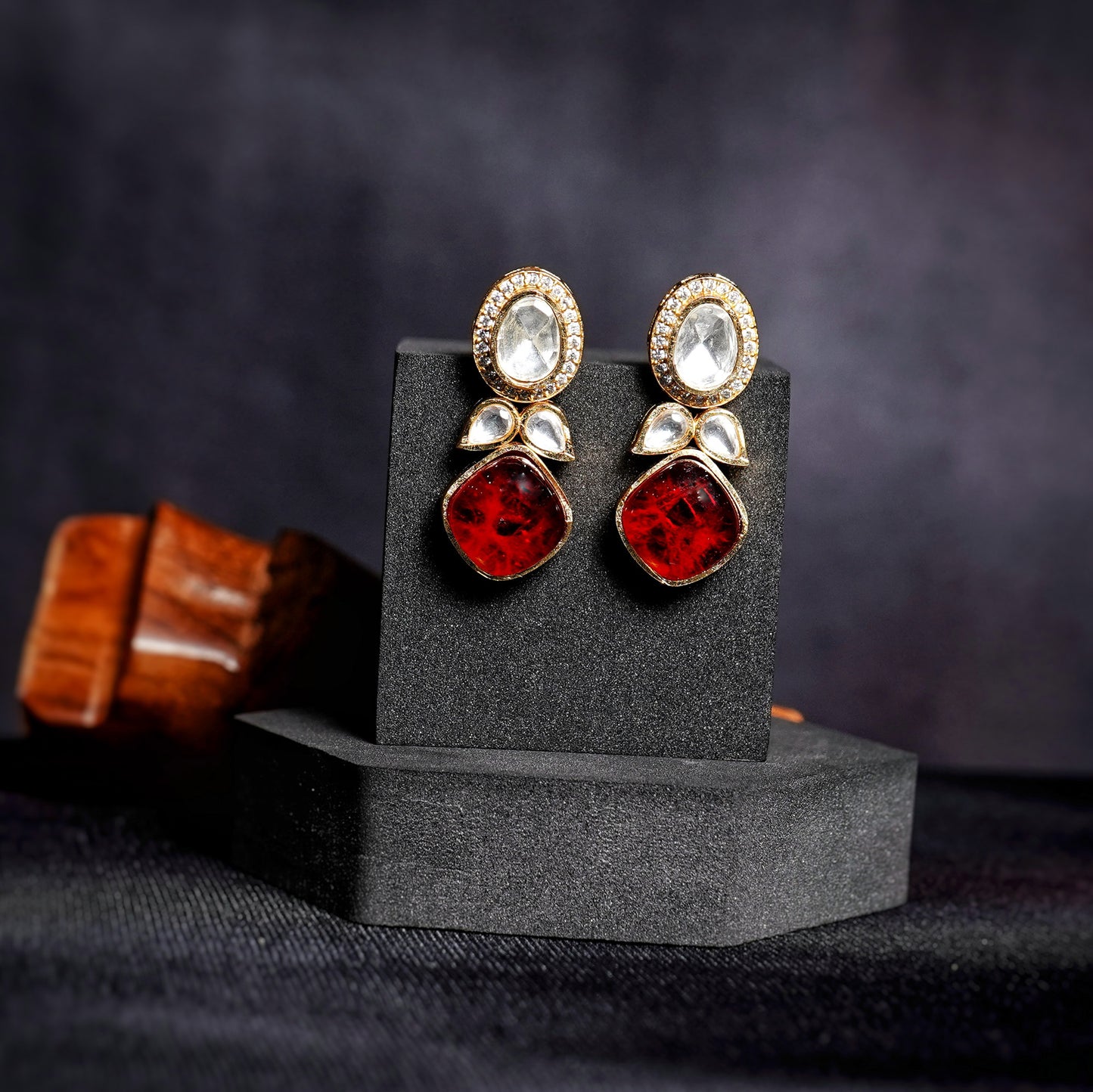 Sophia Designer Kundan Earrings - Chaandi Rivaaz