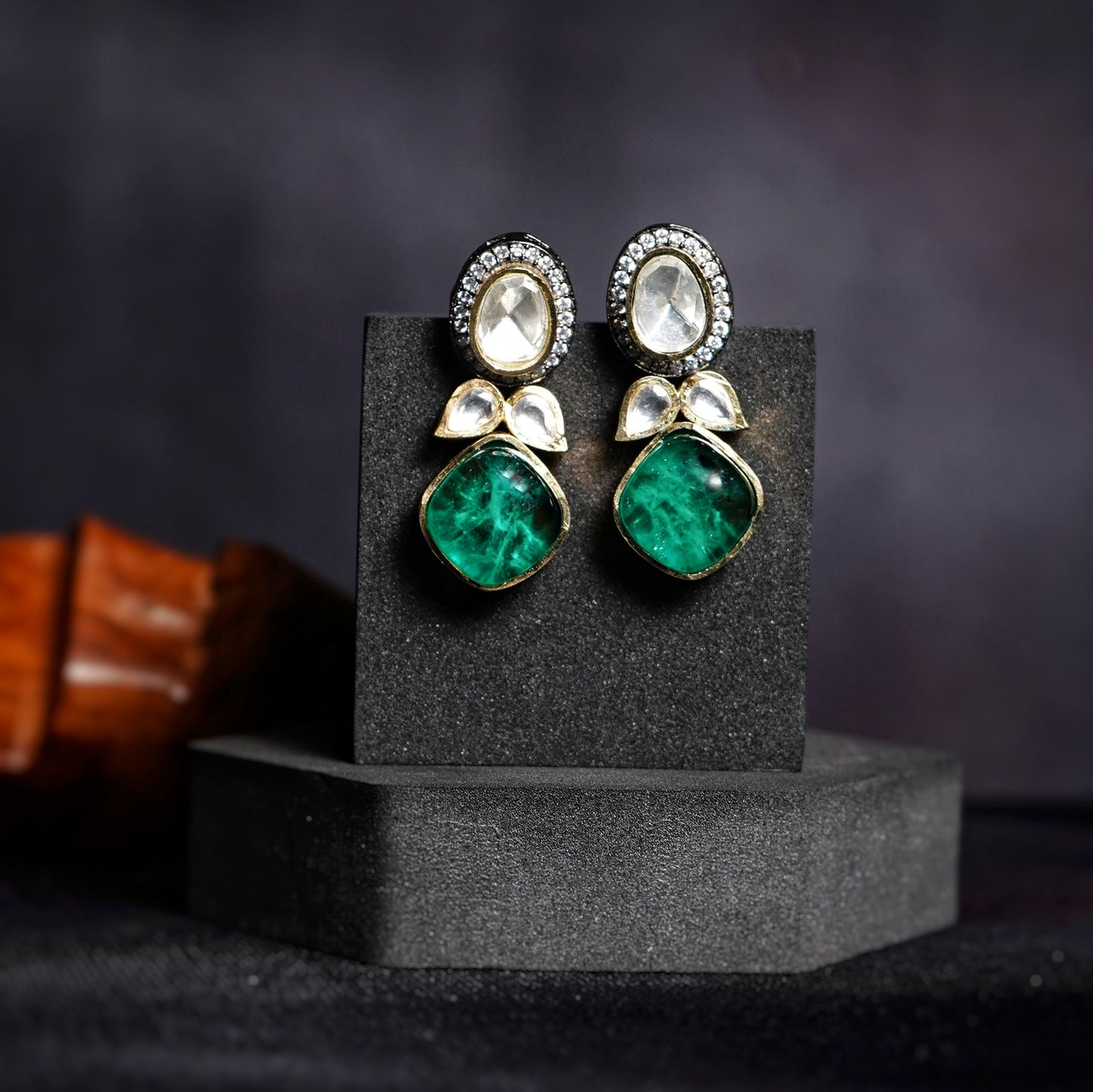 Sophia Designer Kundan Earrings - Chaandi Rivaaz