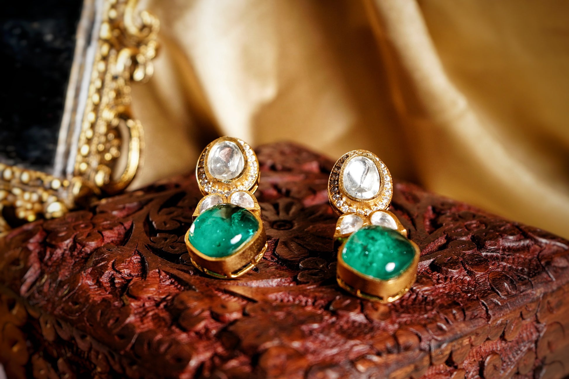 Sophia Designer Kundan Earrings - Chaandi Rivaaz