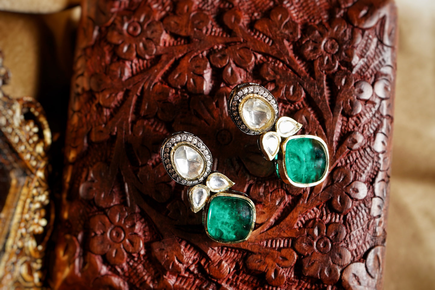 Sophia Designer Kundan Earrings - Chaandi Rivaaz