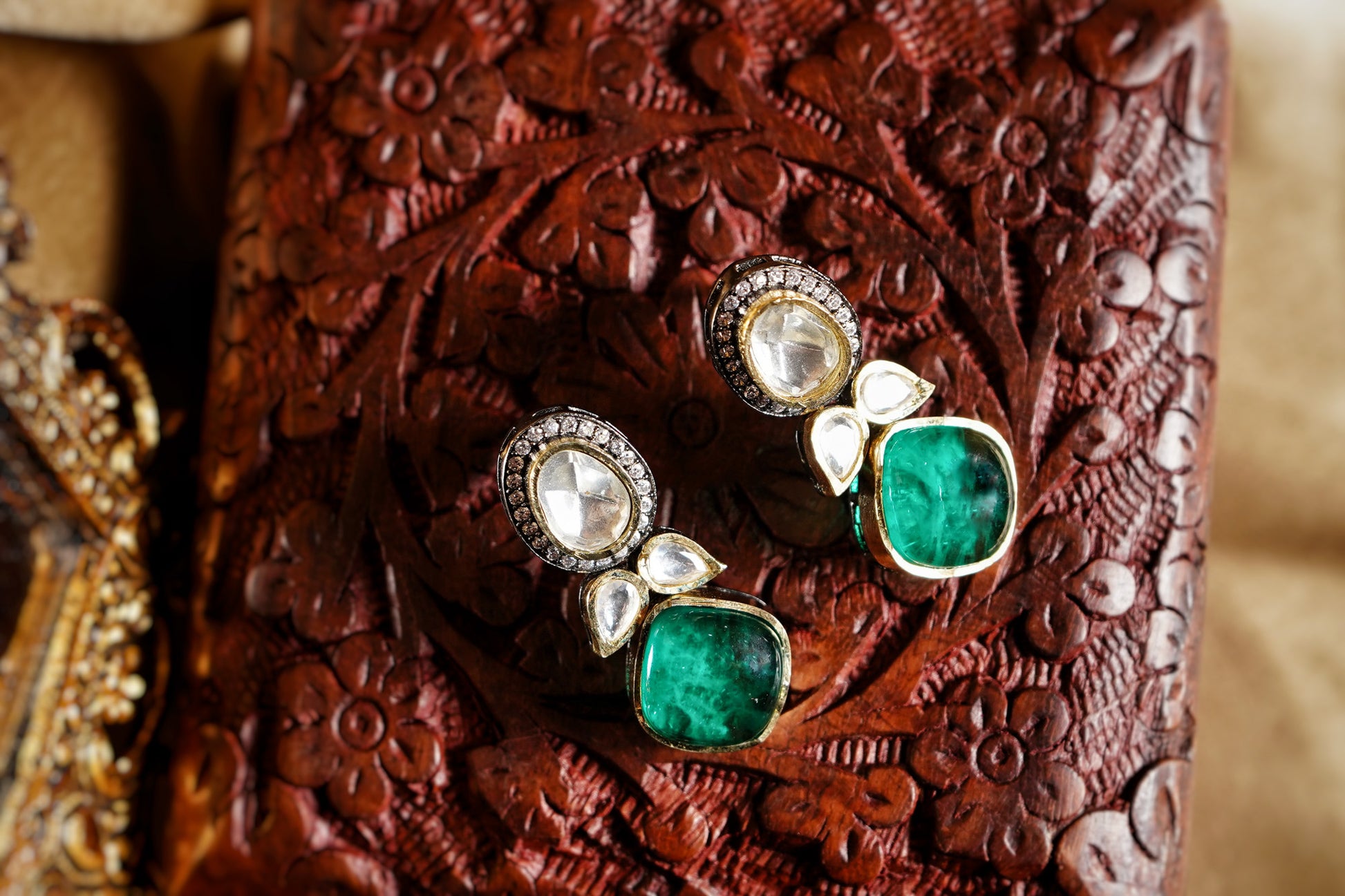 Sophia Designer Kundan Earrings - Chaandi Rivaaz