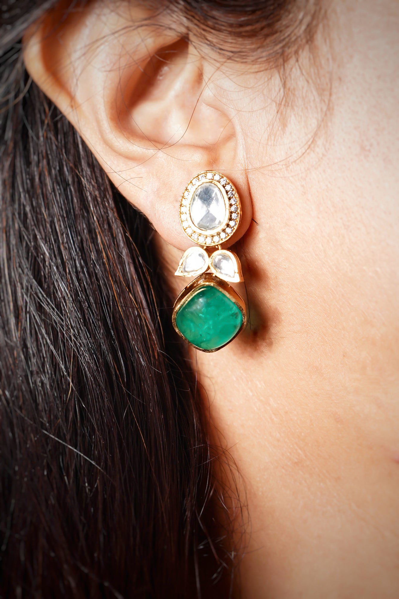 Sophia Designer Kundan Earrings - Chaandi Rivaaz