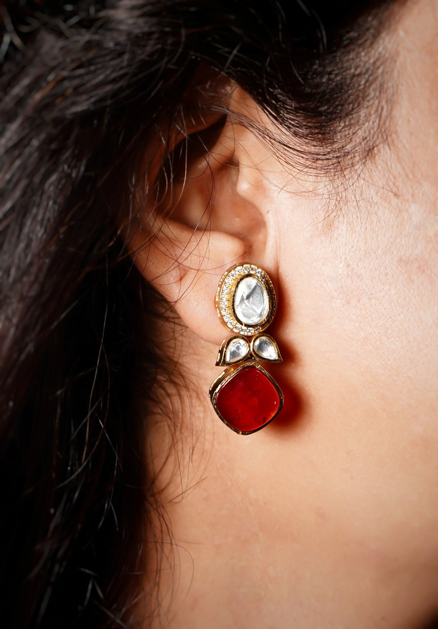 Sophia Designer Kundan Earrings - Chaandi Rivaaz
