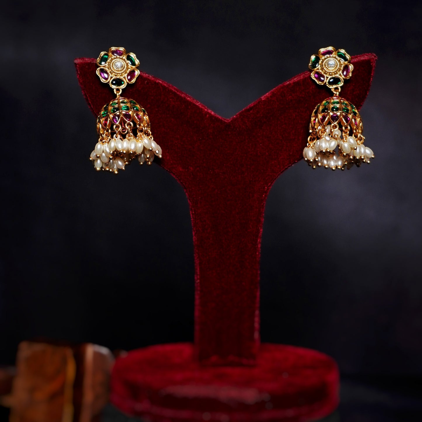 Enna's Designer Antique Jhumkas - Chaandi Rivaaz