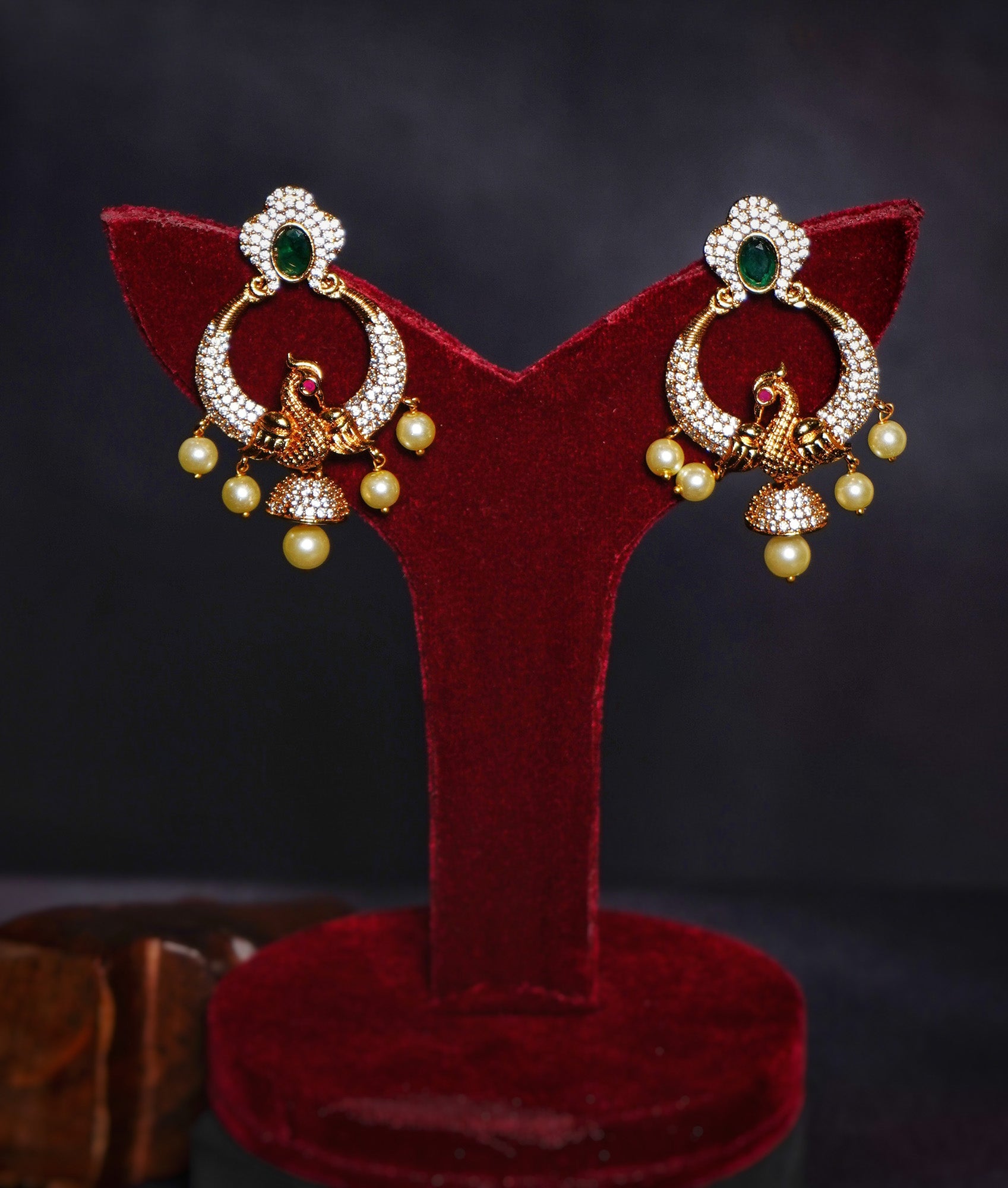 Beautiful Single Peacock CZ Designer Earrings - Chaandi Rivaaz
