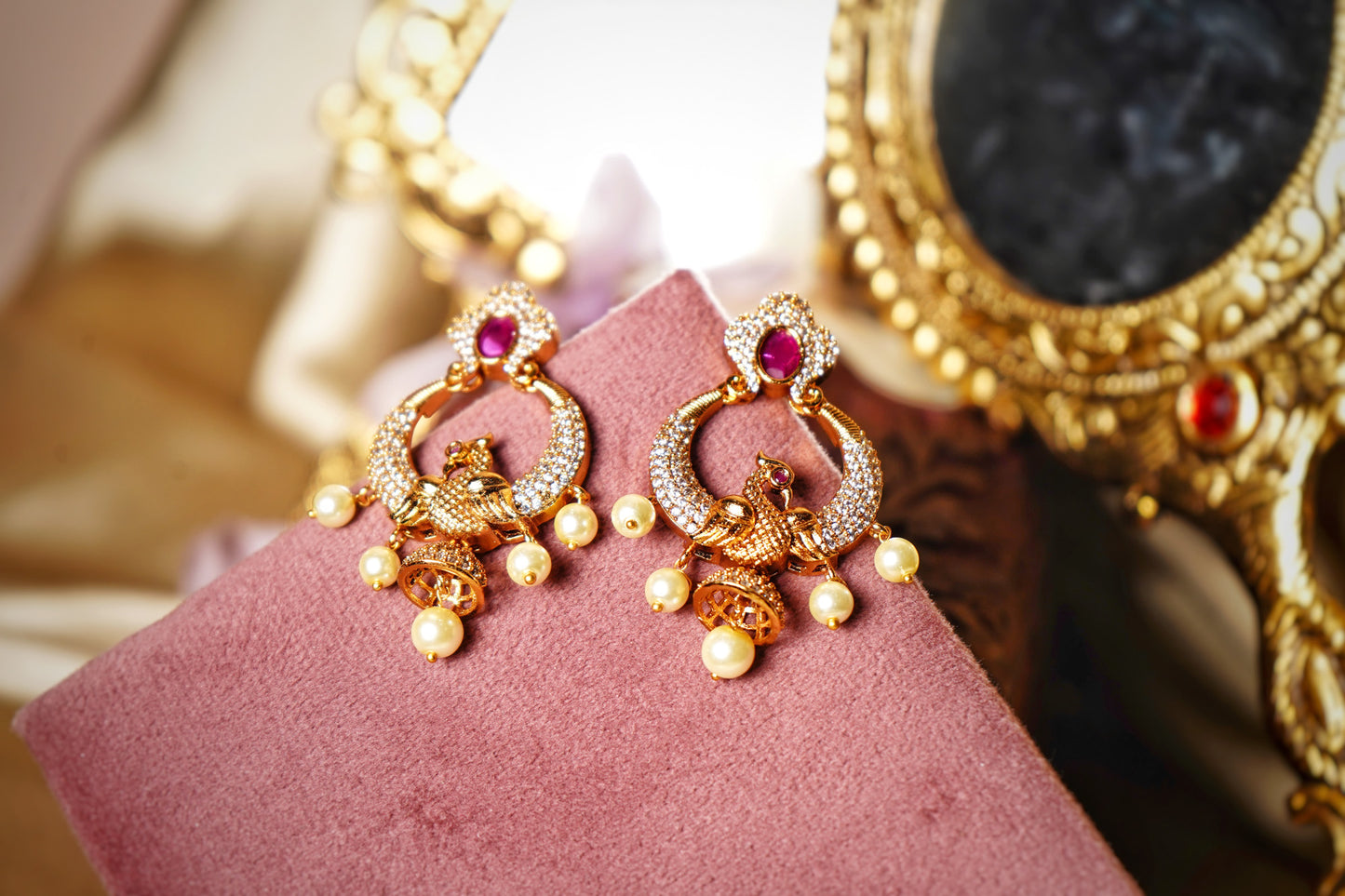 Beautiful Single Peacock CZ Designer Earrings - Chaandi Rivaaz