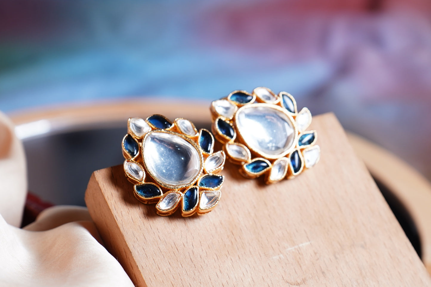 Beautiful Polki Designer Earrings - Chaandi Rivaaz