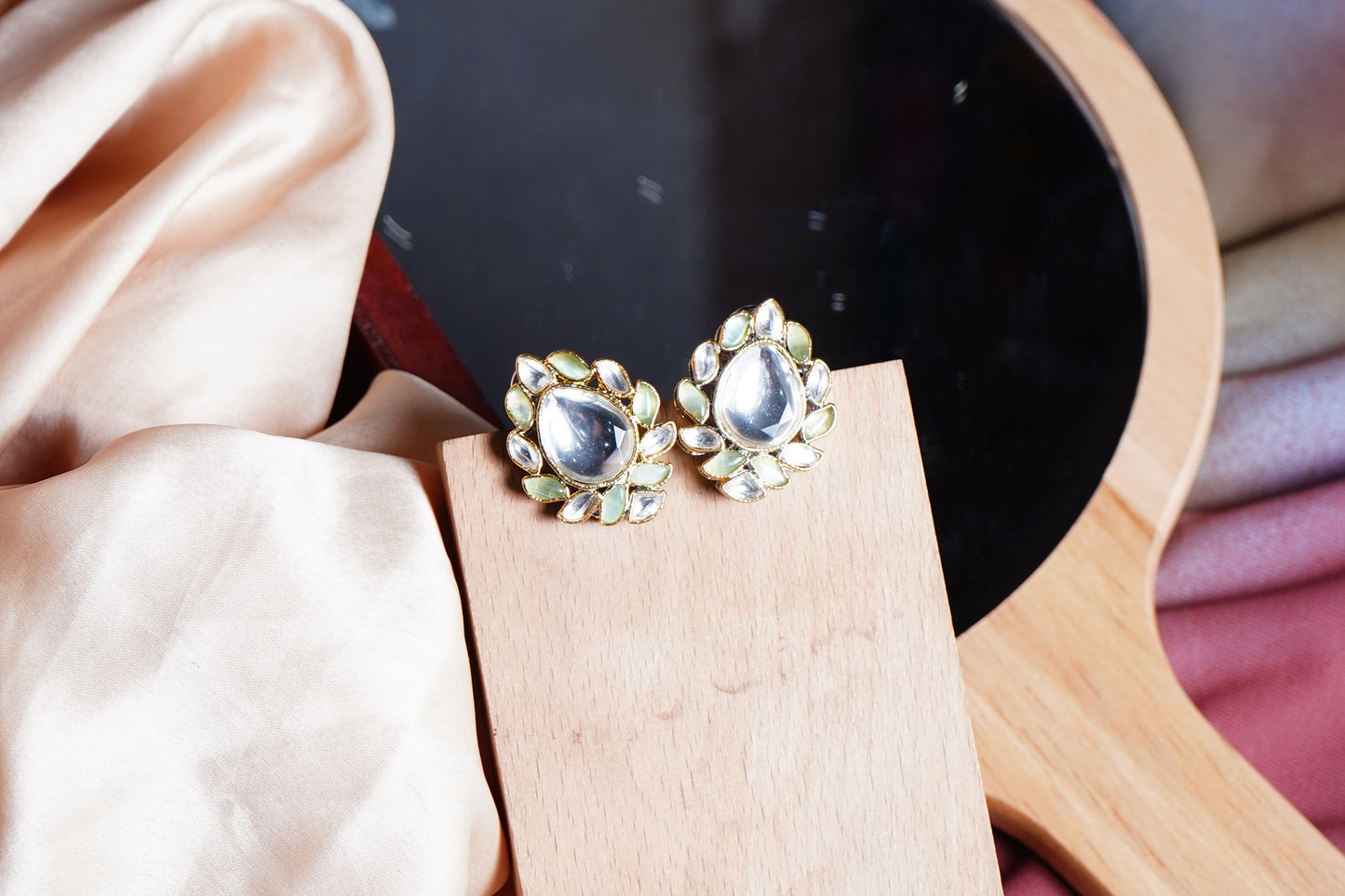 Beautiful Polki Designer Earrings - Chaandi Rivaaz