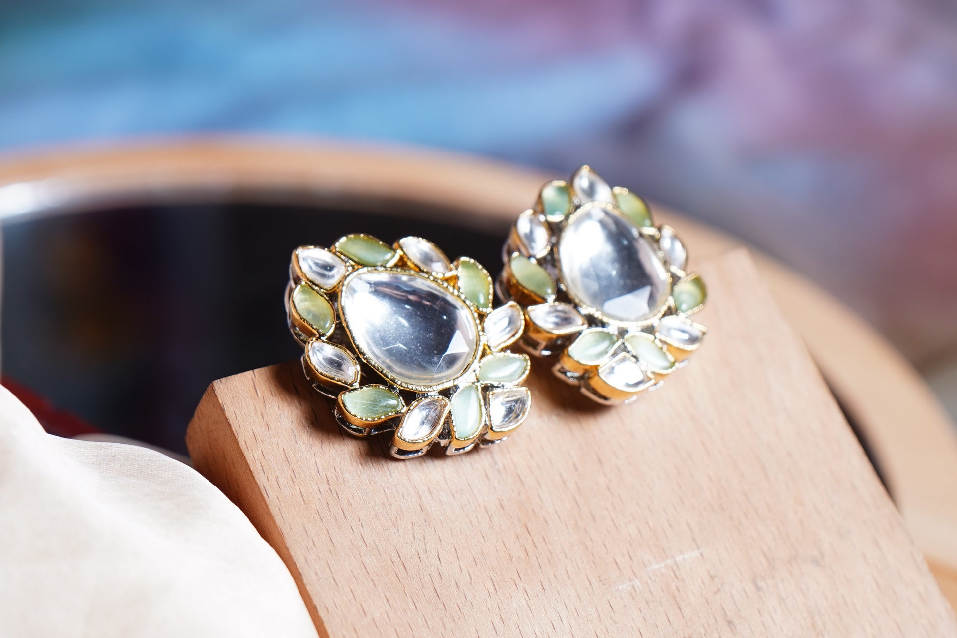Beautiful Polki Designer Earrings - Chaandi Rivaaz