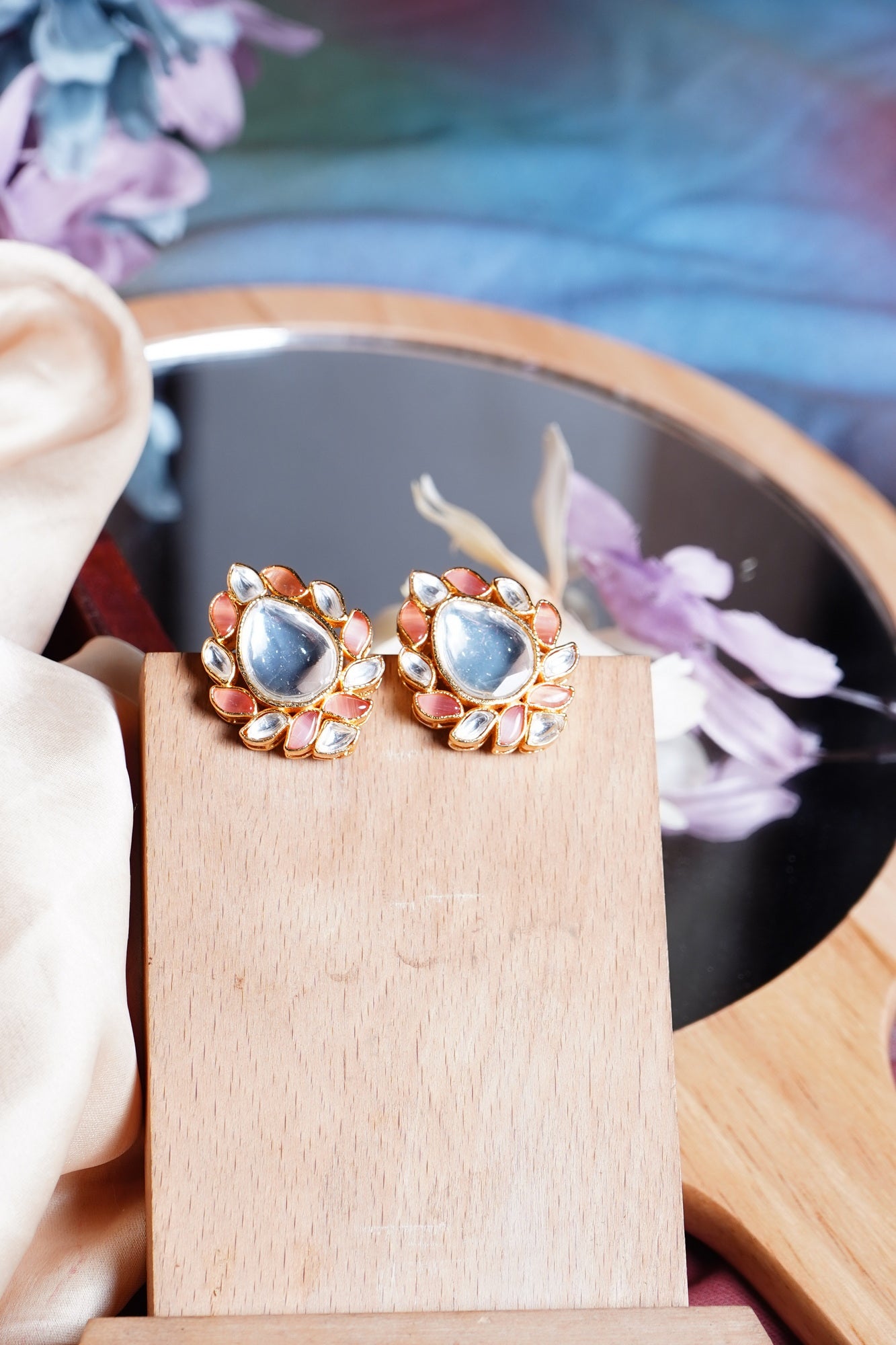Beautiful Polki Designer Earrings - Chaandi Rivaaz