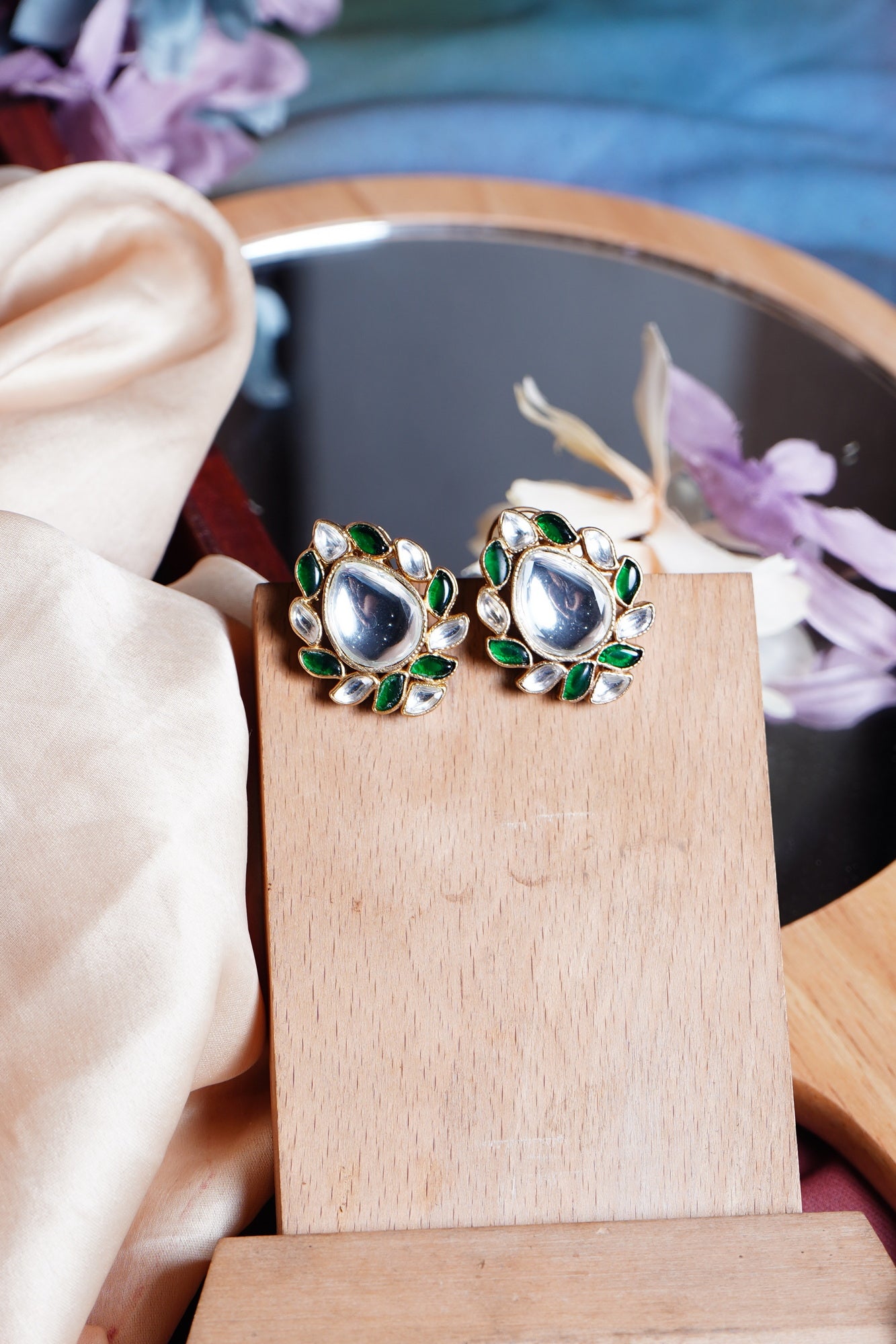 Beautiful Polki Designer Earrings - Chaandi Rivaaz
