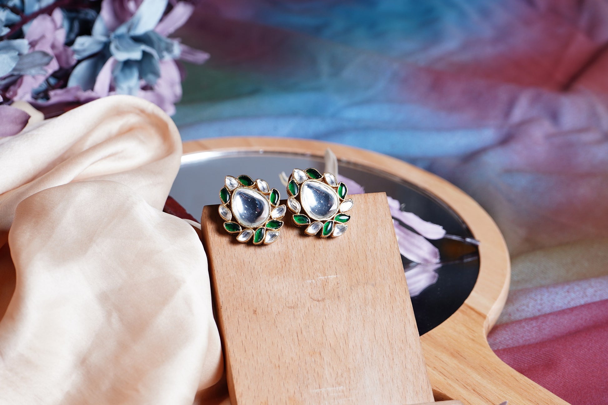 Beautiful Polki Designer Earrings - Chaandi Rivaaz