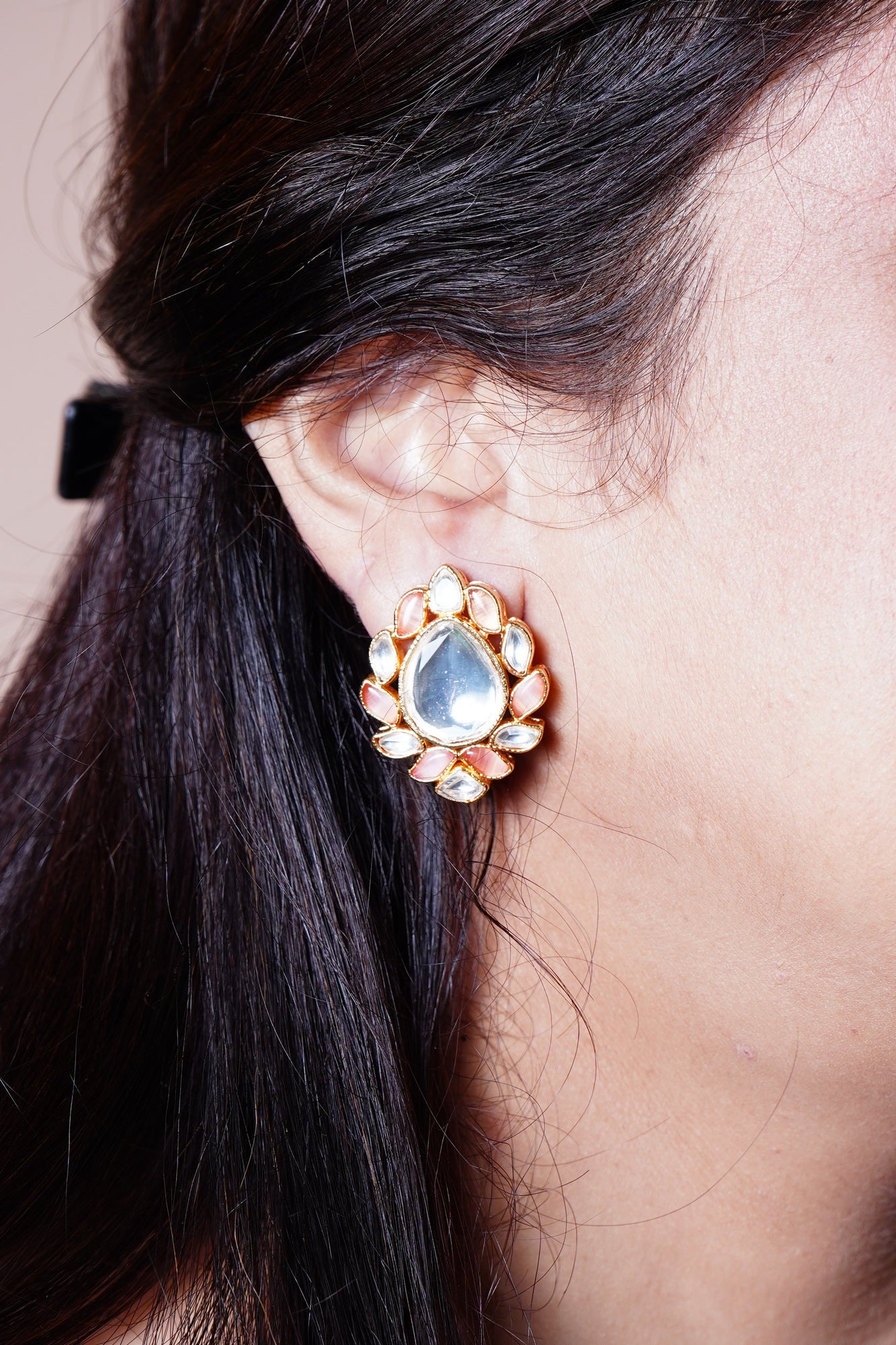 Beautiful Polki Designer Earrings - Chaandi Rivaaz