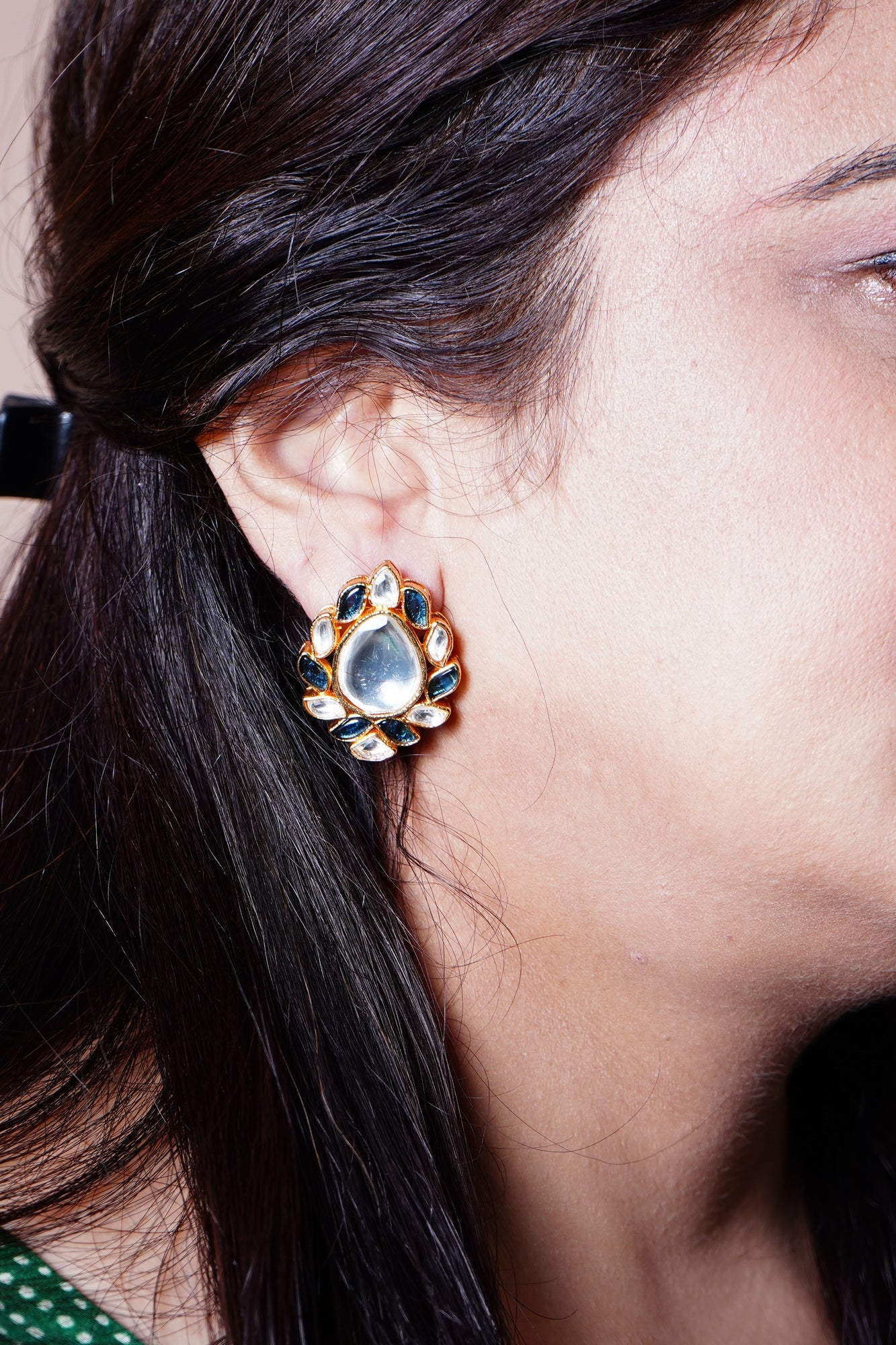 Beautiful Polki Designer Earrings - Chaandi Rivaaz