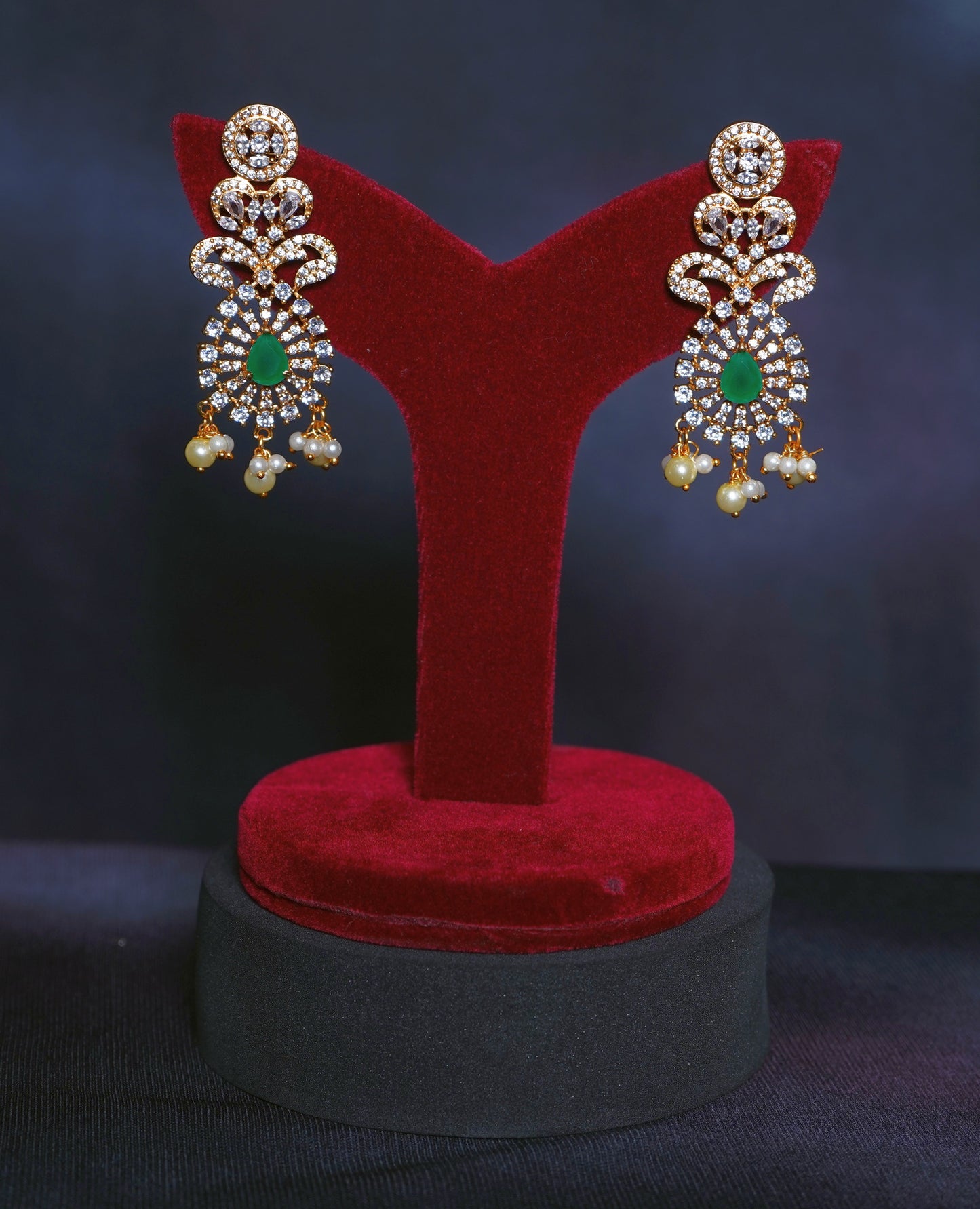 Kavya Designer CZ Earrings - Chaandi Rivaaz