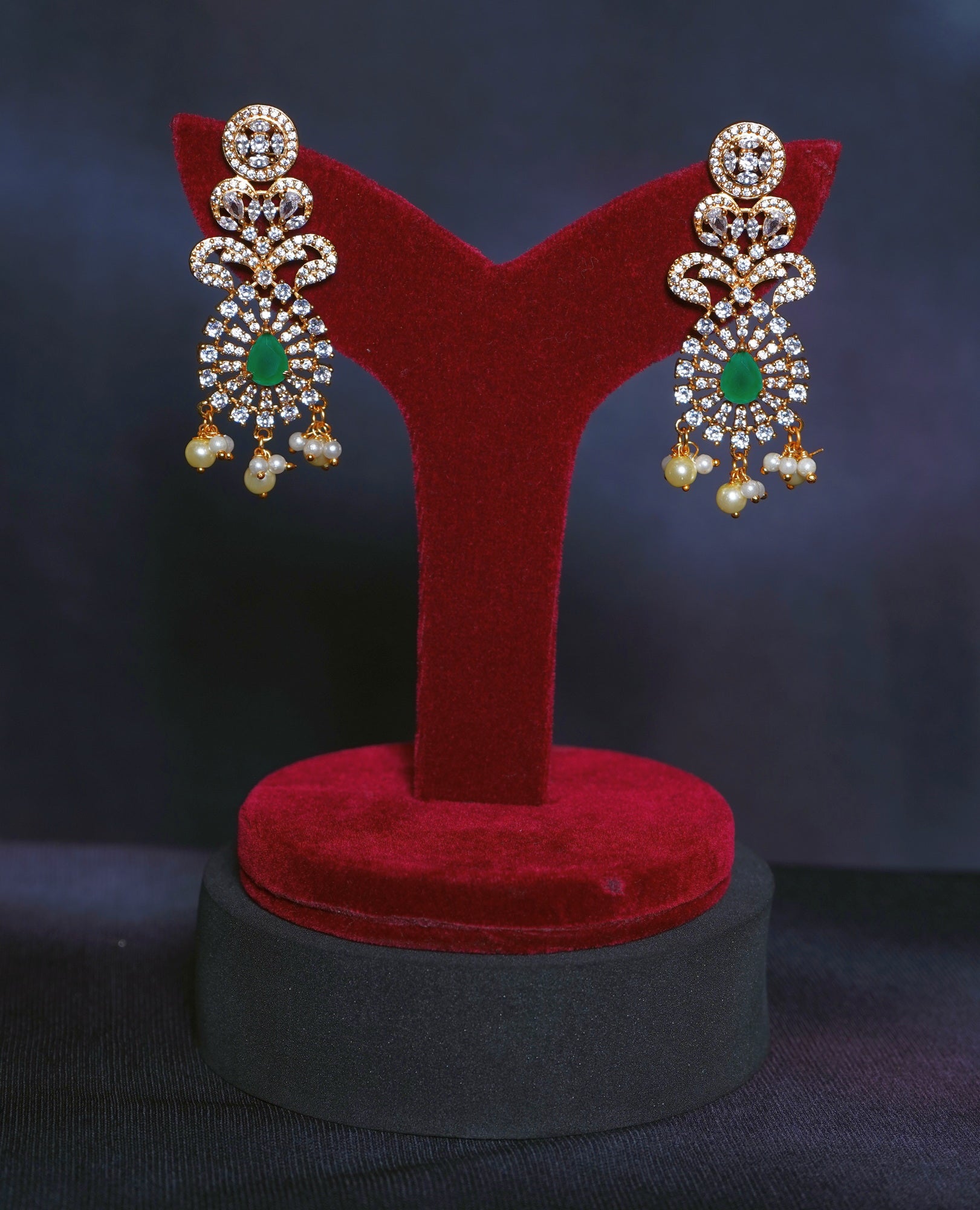 Kavya Designer CZ Earrings - Chaandi Rivaaz
