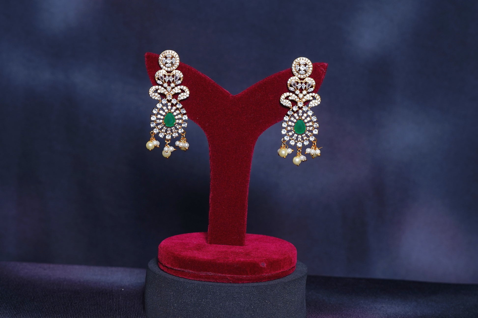 Kavya Designer CZ Earrings - Chaandi Rivaaz