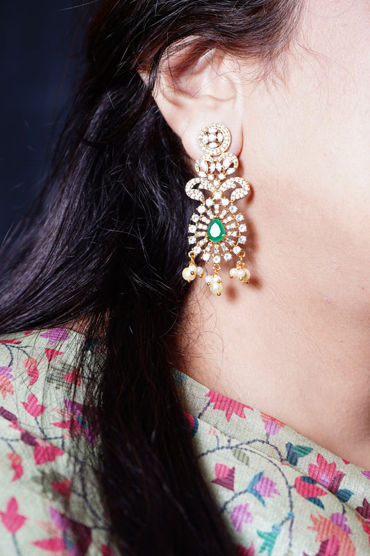 Kavya Designer CZ Earrings - Chaandi Rivaaz