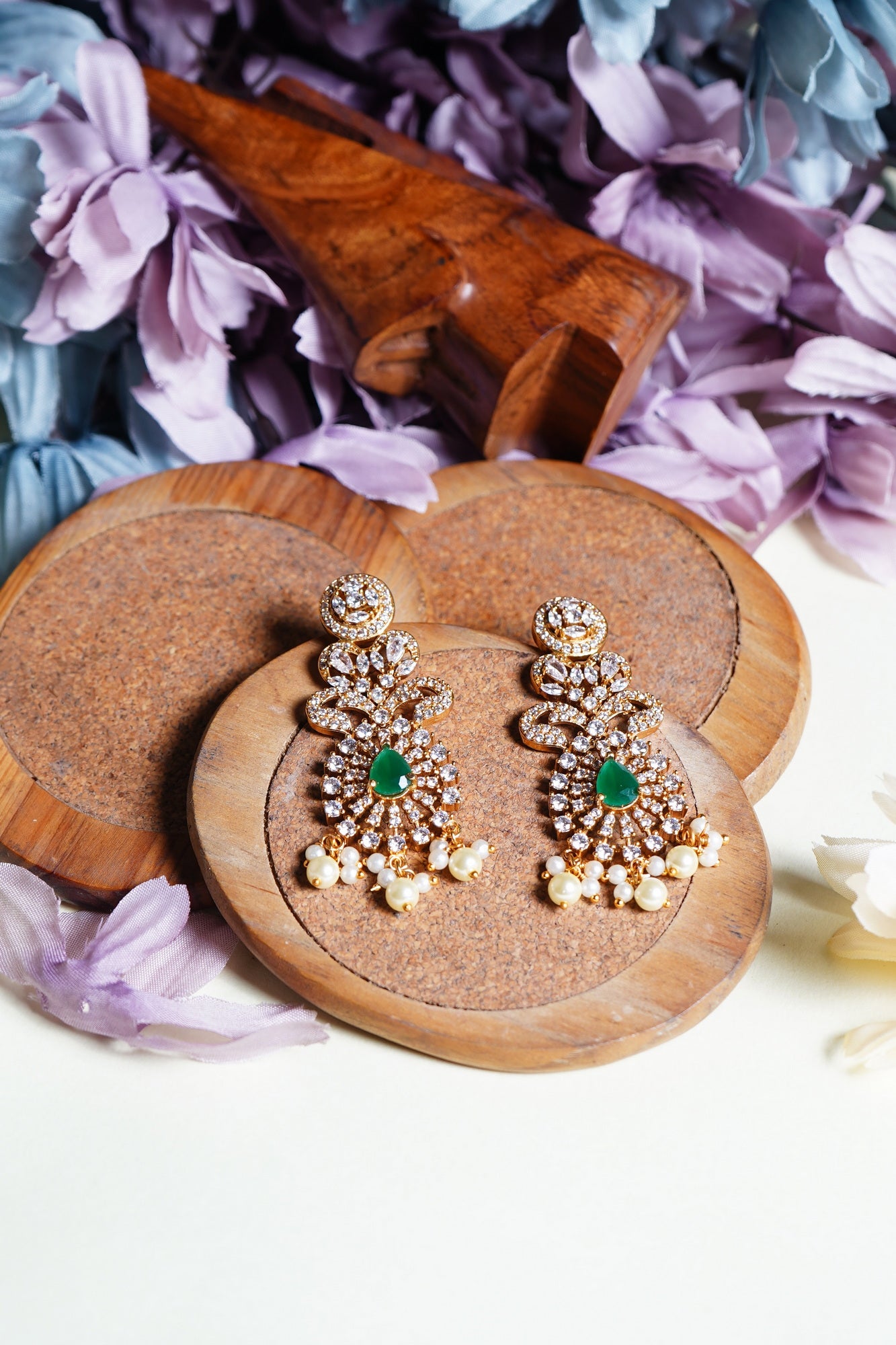 Kavya Designer CZ Earrings - Chaandi Rivaaz