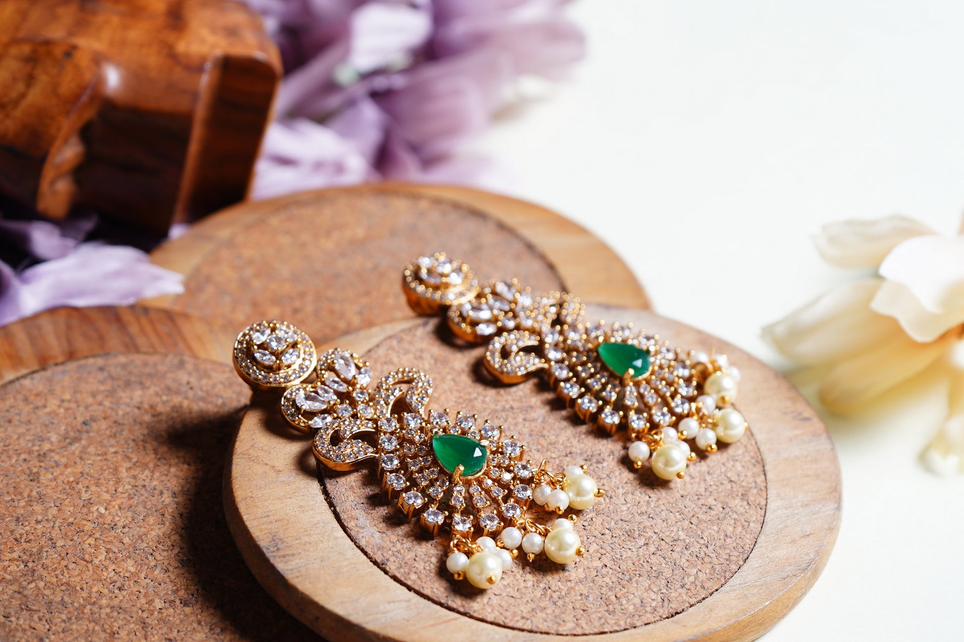 Kavya Designer CZ Earrings - Chaandi Rivaaz