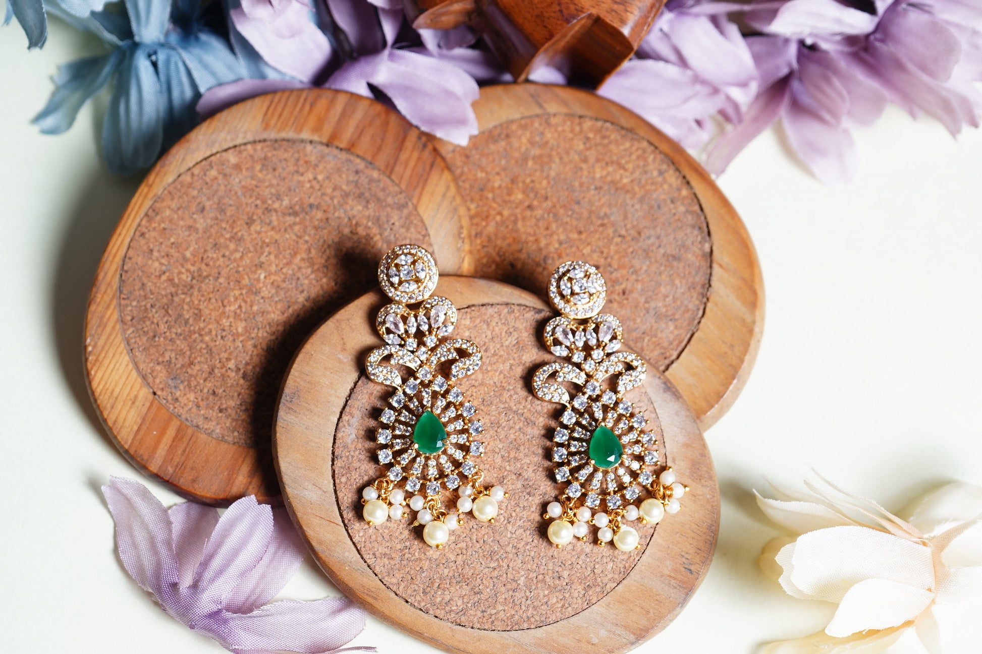 Kavya Designer CZ Earrings - Chaandi Rivaaz