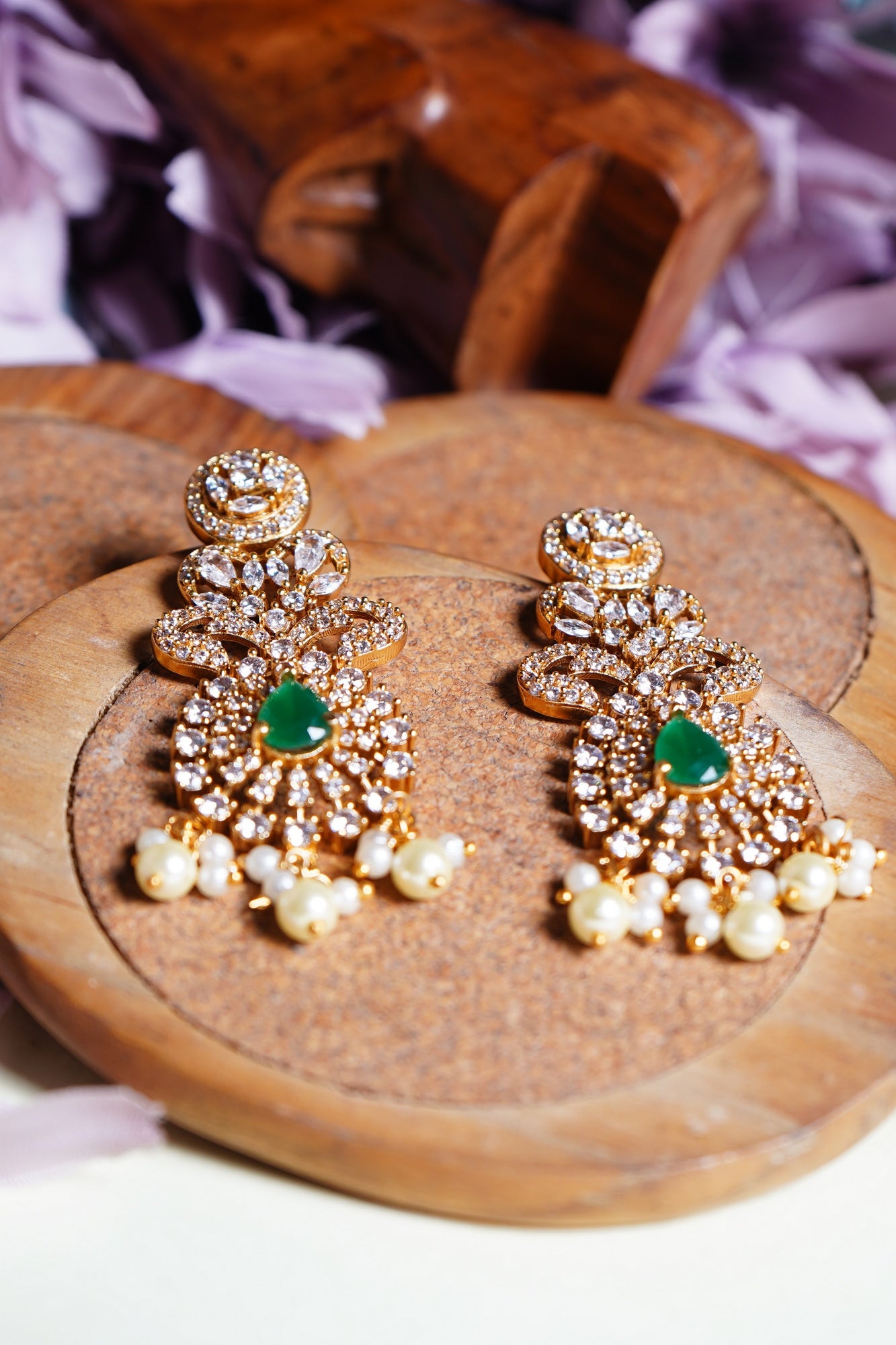 Kavya Designer CZ Earrings - Chaandi Rivaaz