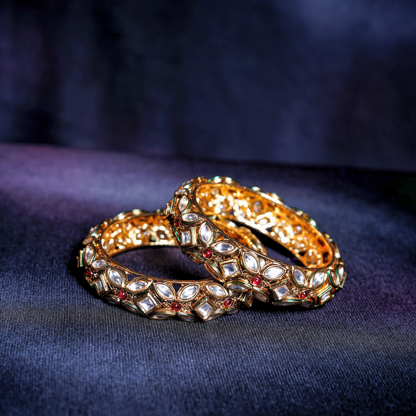 Sheena's Elegant Kundan Bangles - Chaandi Rivaaz