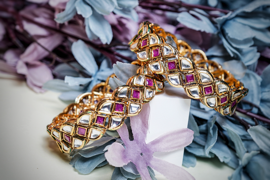 Beautiful Heavy Kundan Bangles - Chaandi Rivaaz