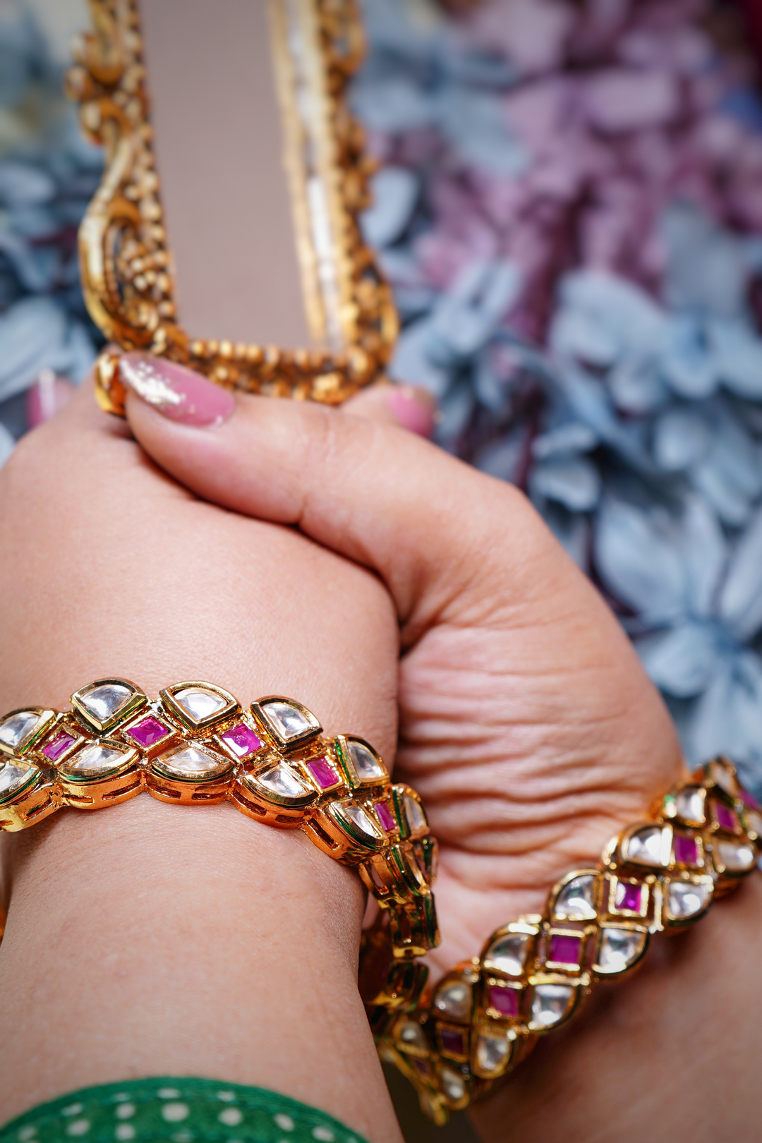 Beautiful Heavy Kundan Bangles - Chaandi Rivaaz