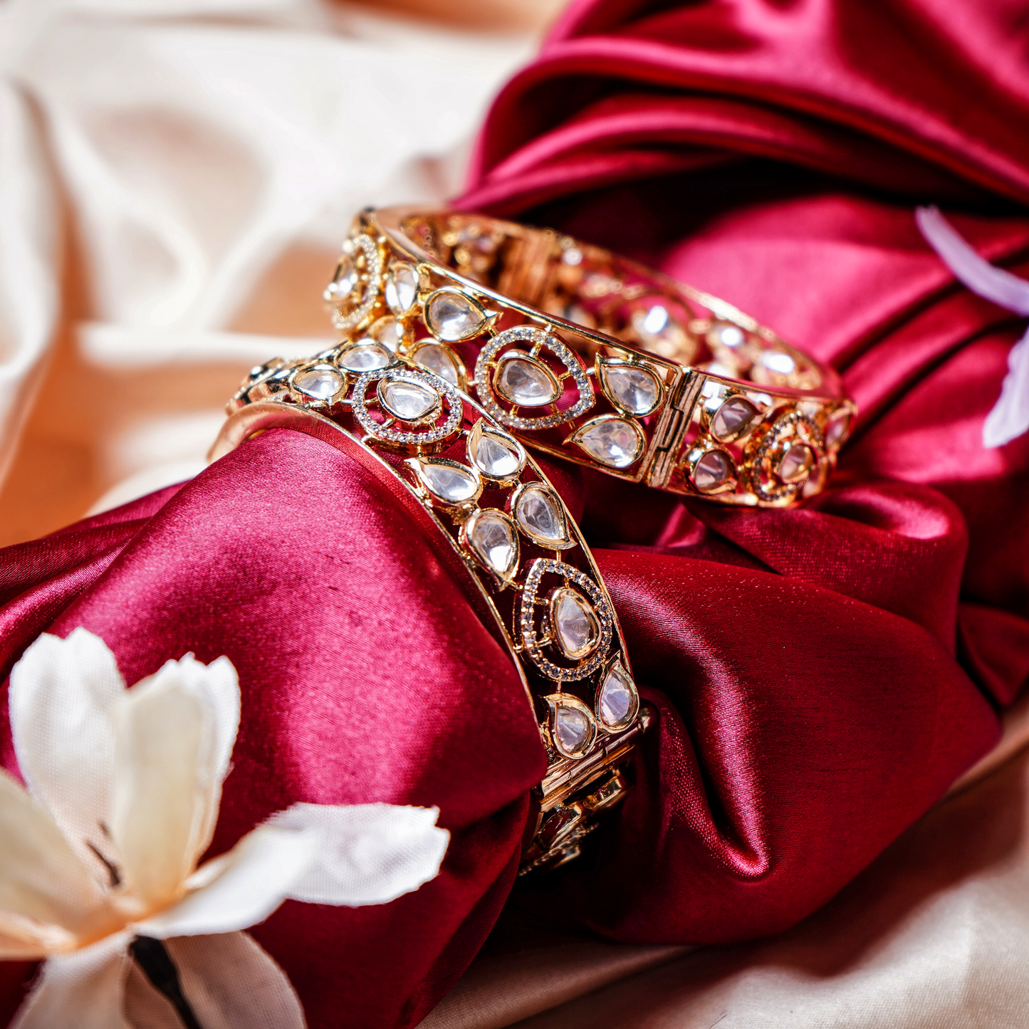 Beautiful Polki Designer Bangles - Chaandi Rivaaz