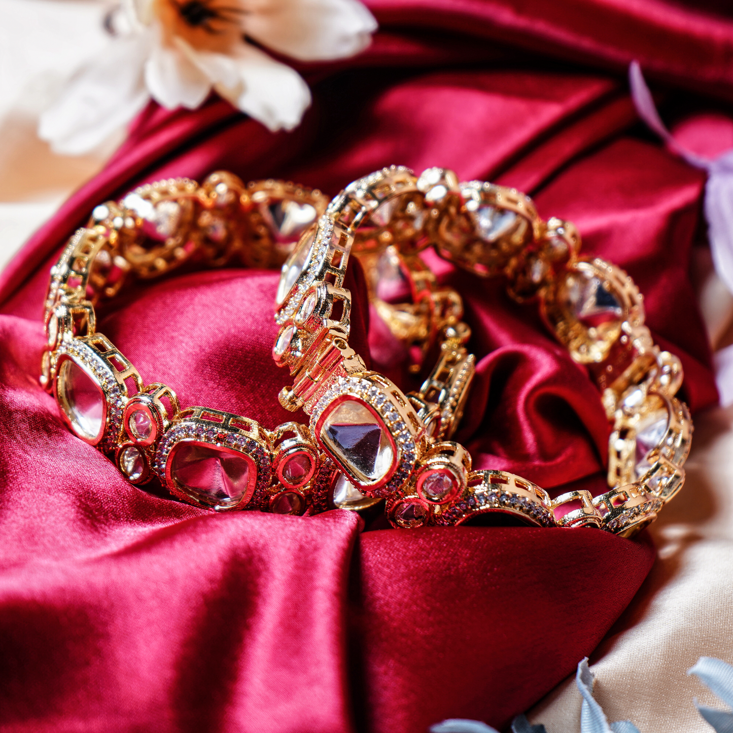 Beautiful Polki Bangles - Chaandi Rivaaz
