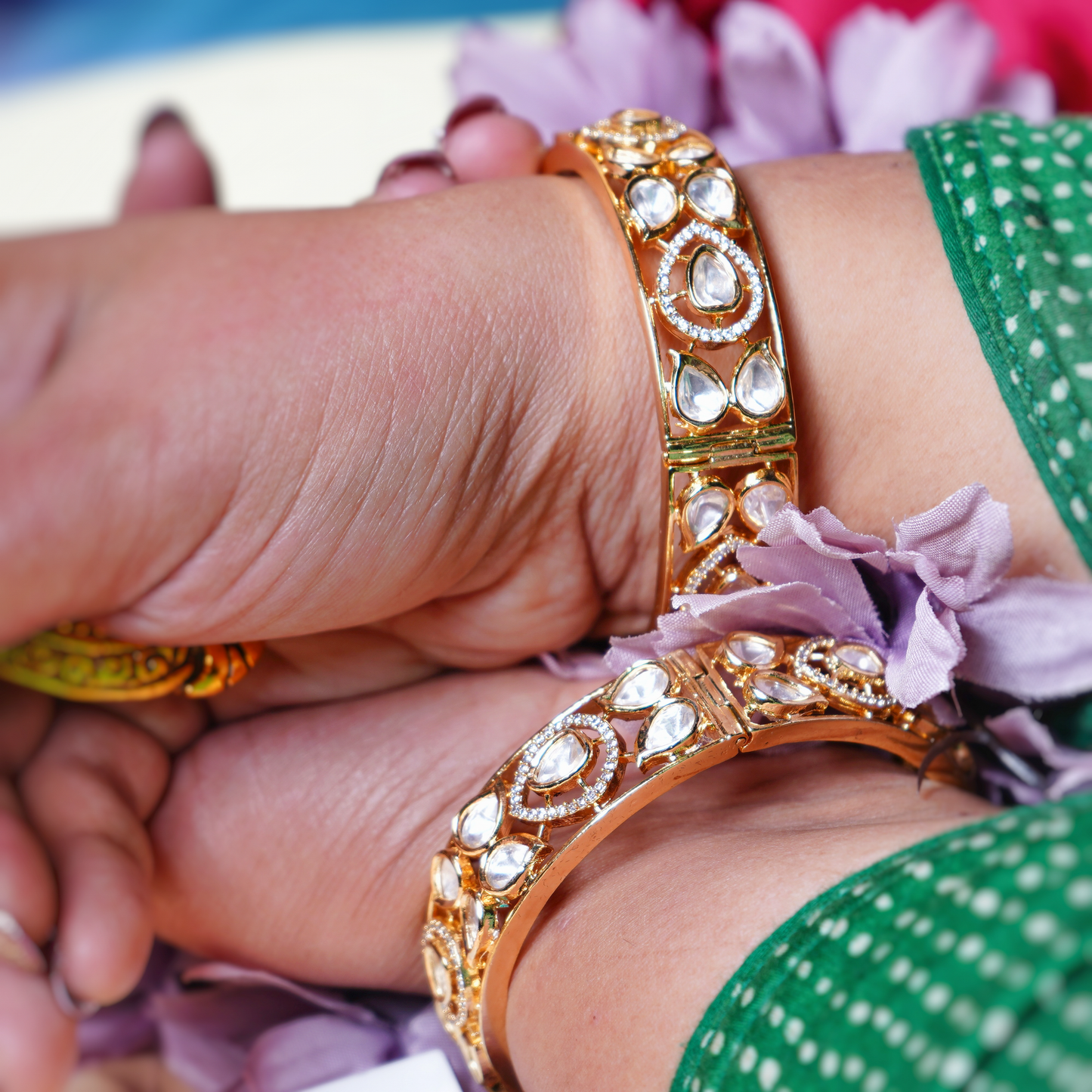 Beautiful Polki Designer Bangles - Chaandi Rivaaz