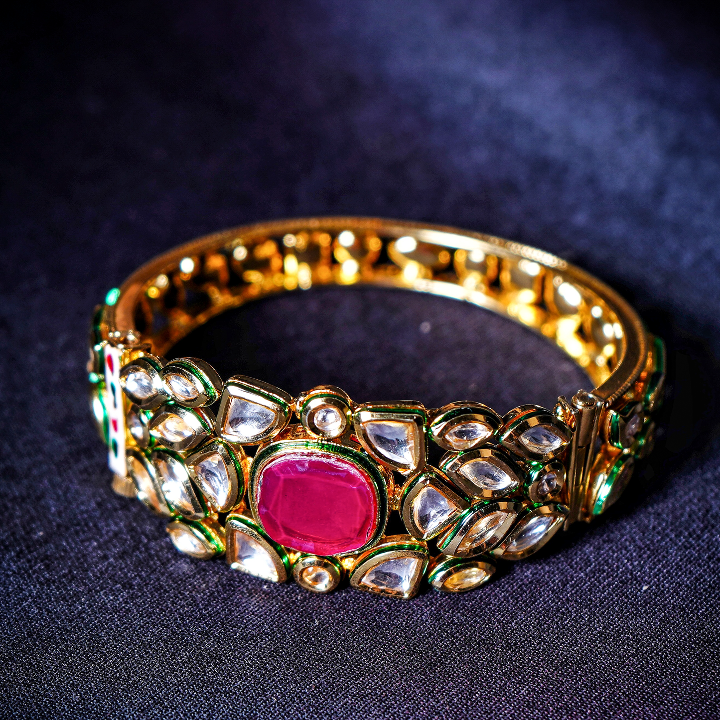Elina’s Square Designer Kundan Bracelets - Chaandi Rivaaz