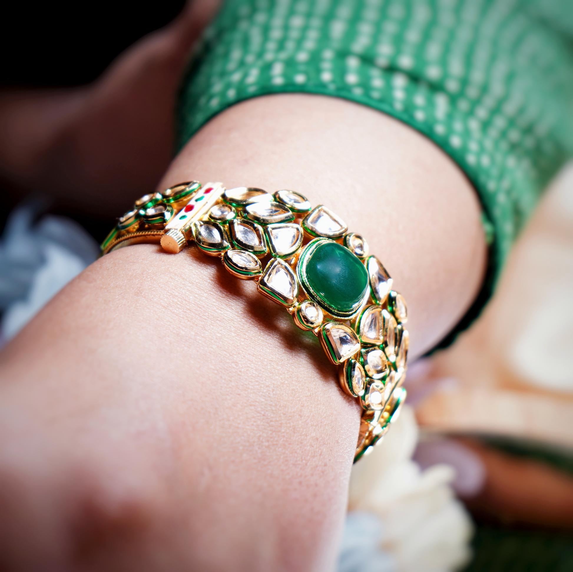 Elina’s Square Designer Kundan Bracelets - Chaandi Rivaaz