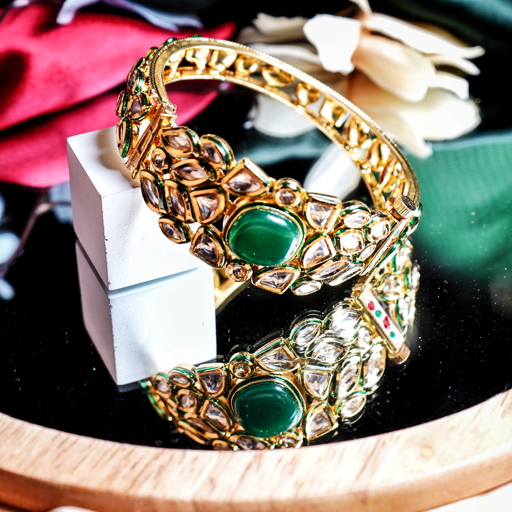 Elina’s Square Designer Kundan Bracelets - Chaandi Rivaaz