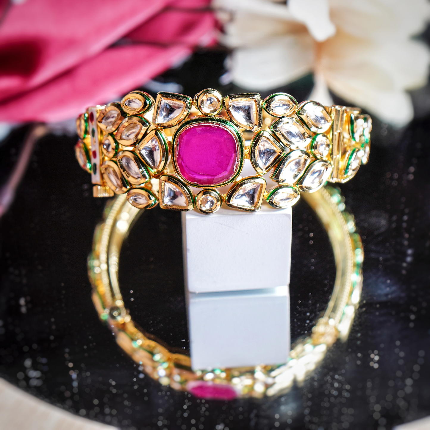 Elina’s Square Designer Kundan Bracelets - Chaandi Rivaaz