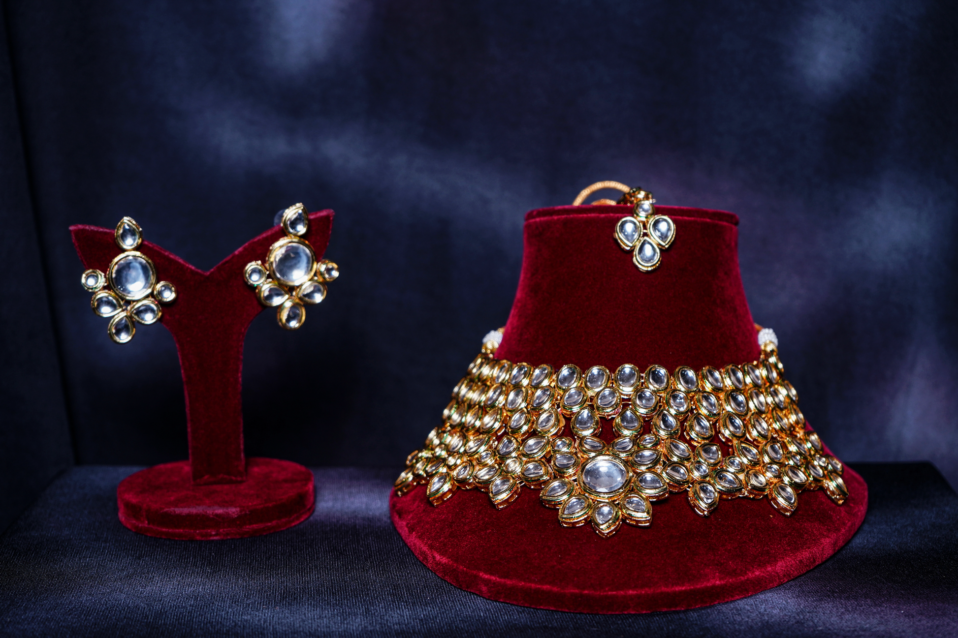 Rani’s Kundan Designer Necklace set - Chaandi Rivaaz
