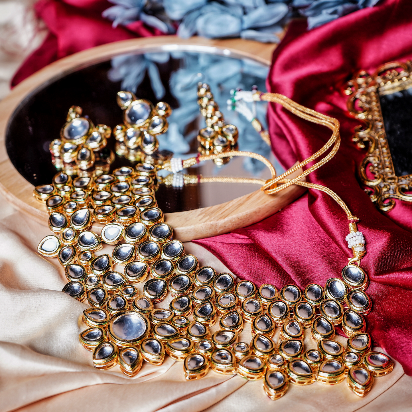 Rani’s Kundan Designer Necklace set - Chaandi Rivaaz